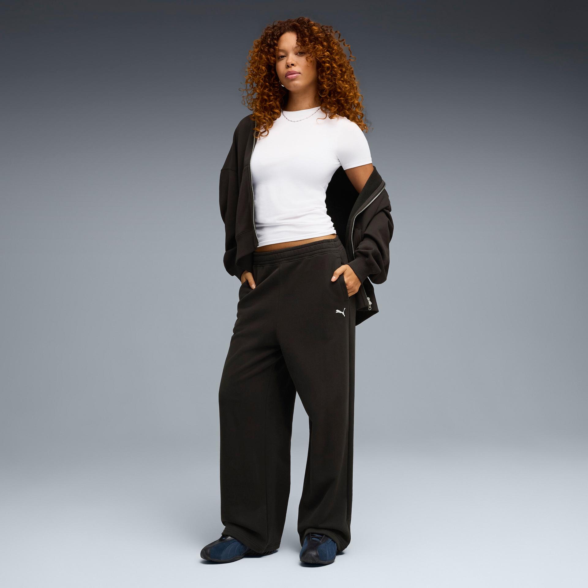 puma peach touch women's sweatpants in black, size xxl