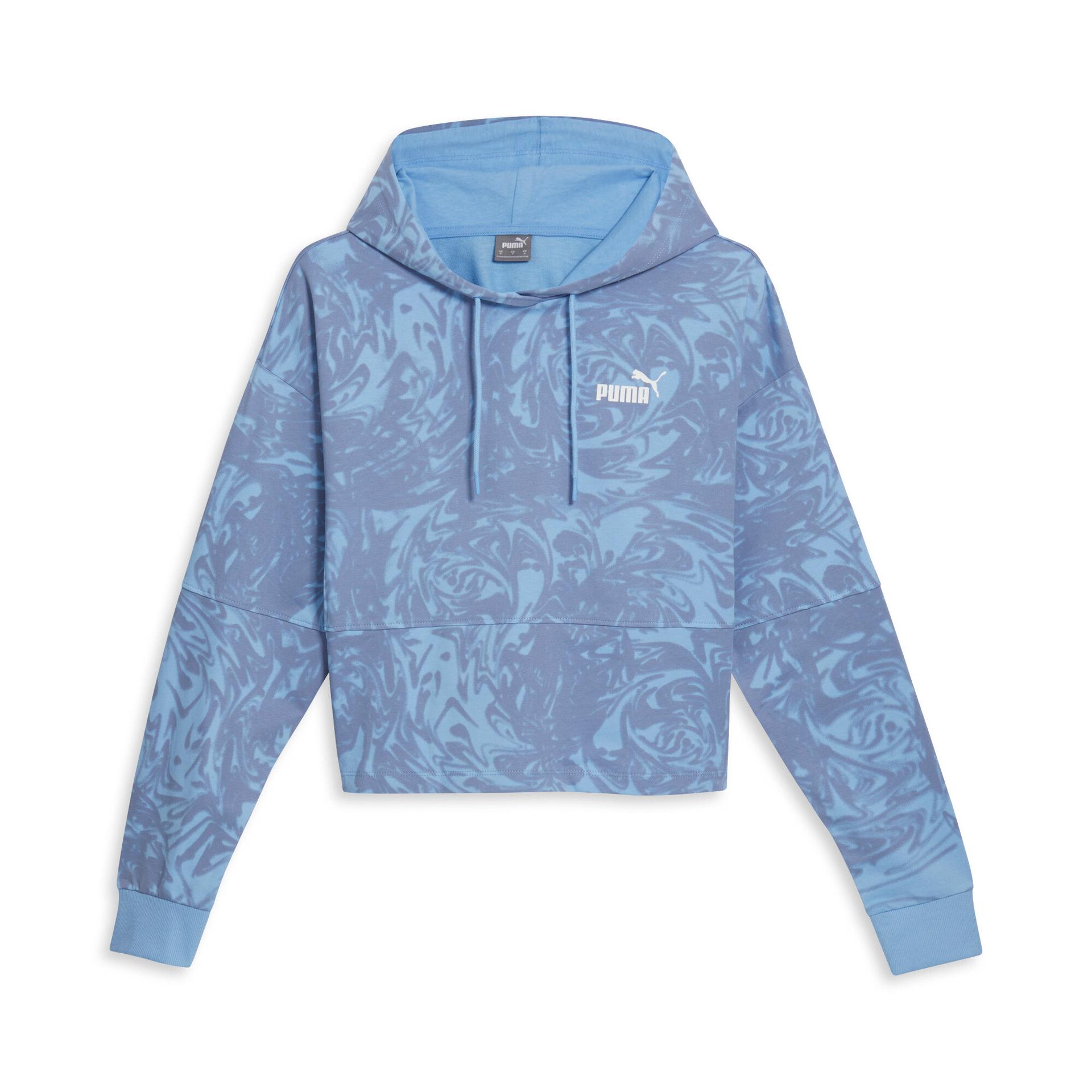 puma power summer aop women's hoodie in grey, size xl