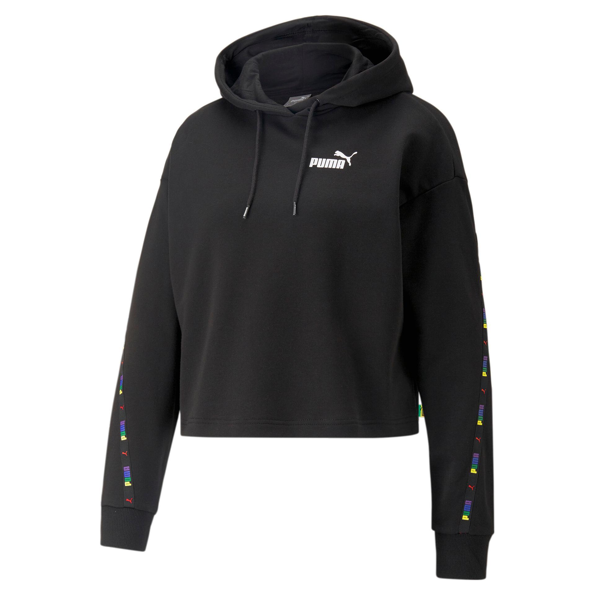 puma power tape women's hoodie in black, size xl