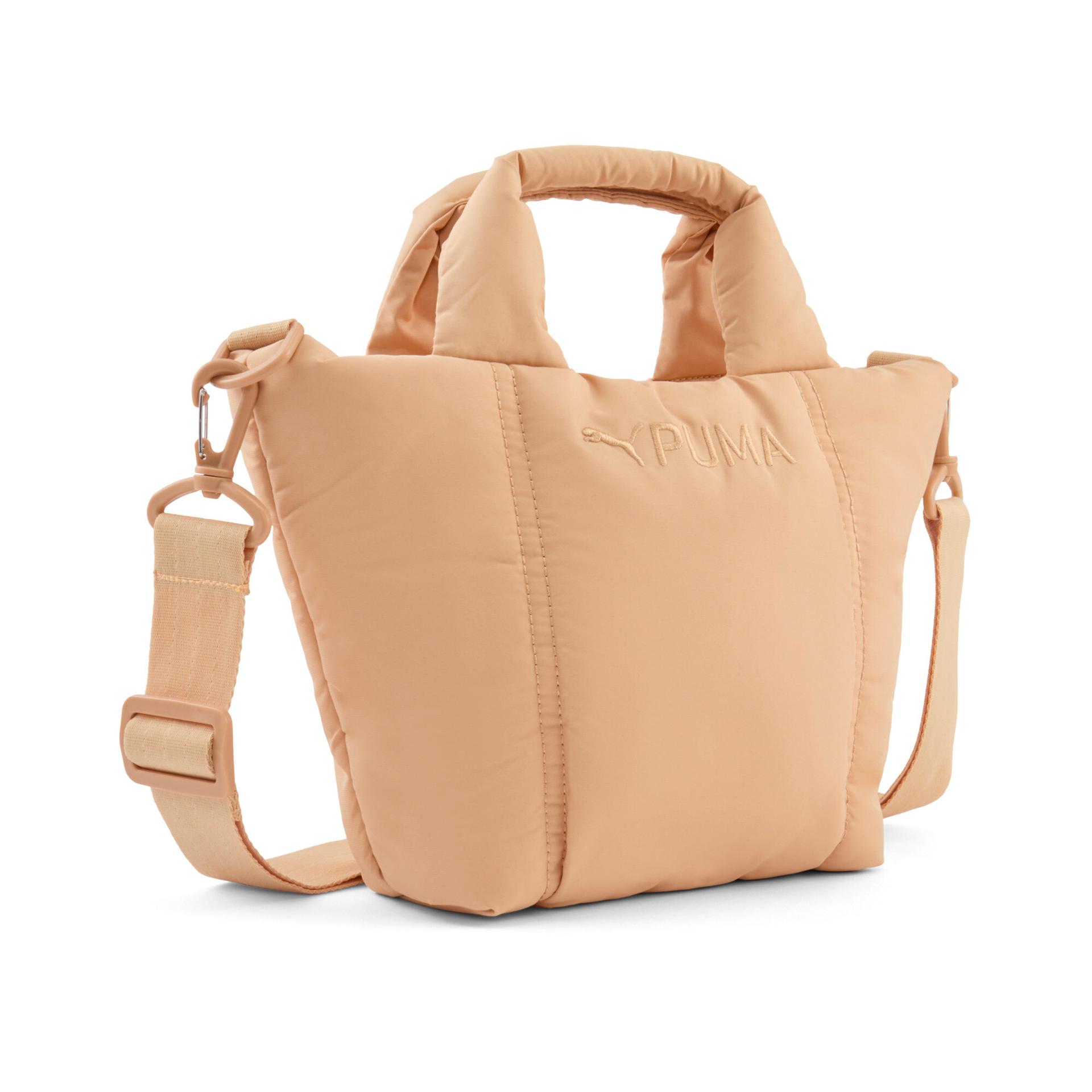 puma puffer mini tote bag in beige