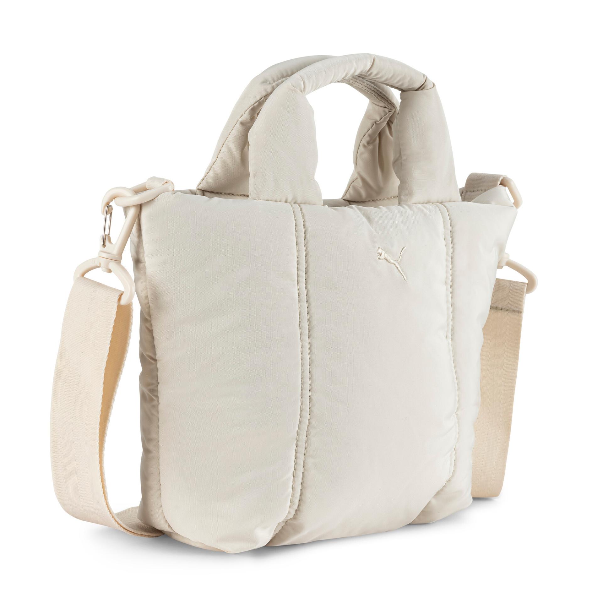puma puffer mini tote bag in beige