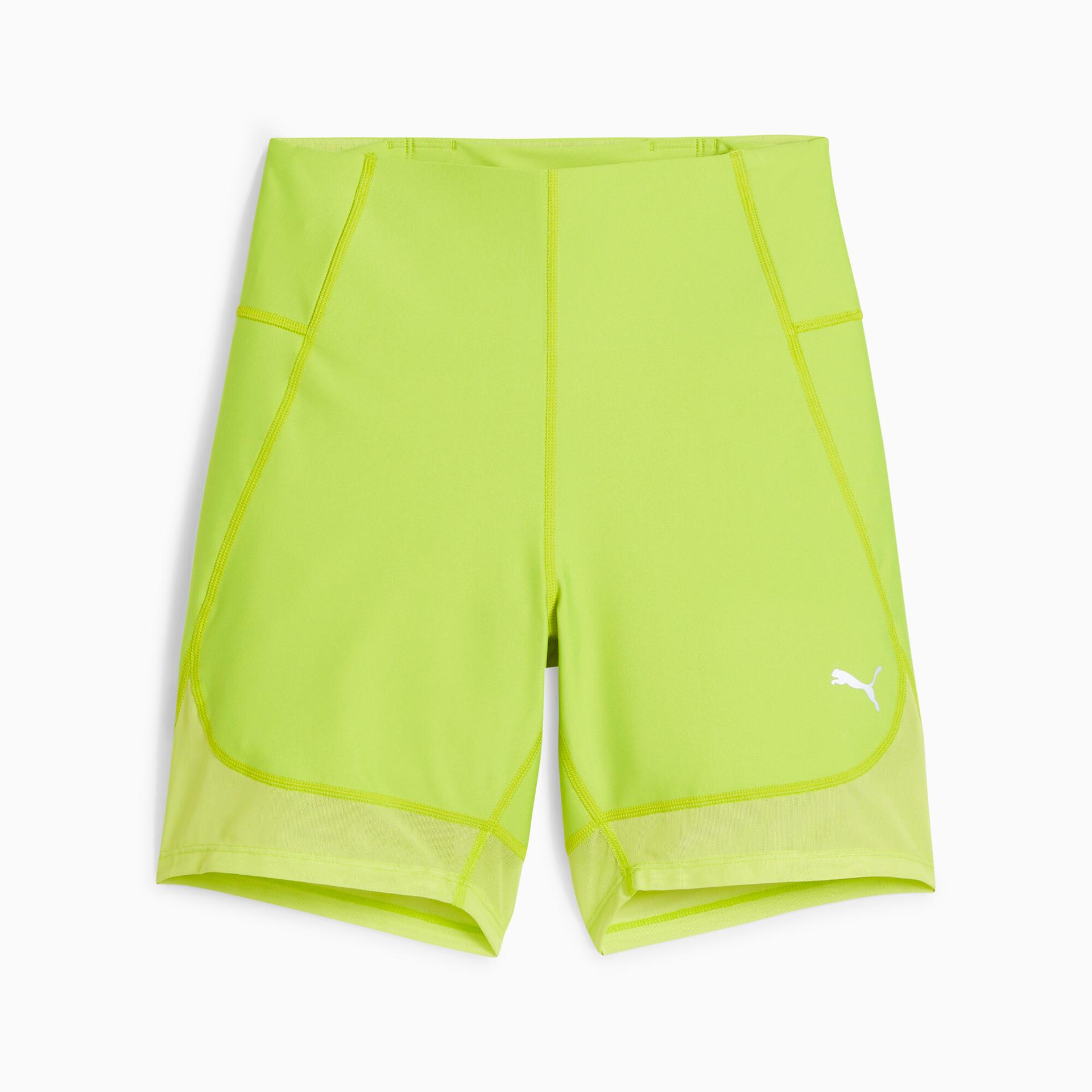 puma run ultraform 6" women's running shorts in green, size xl