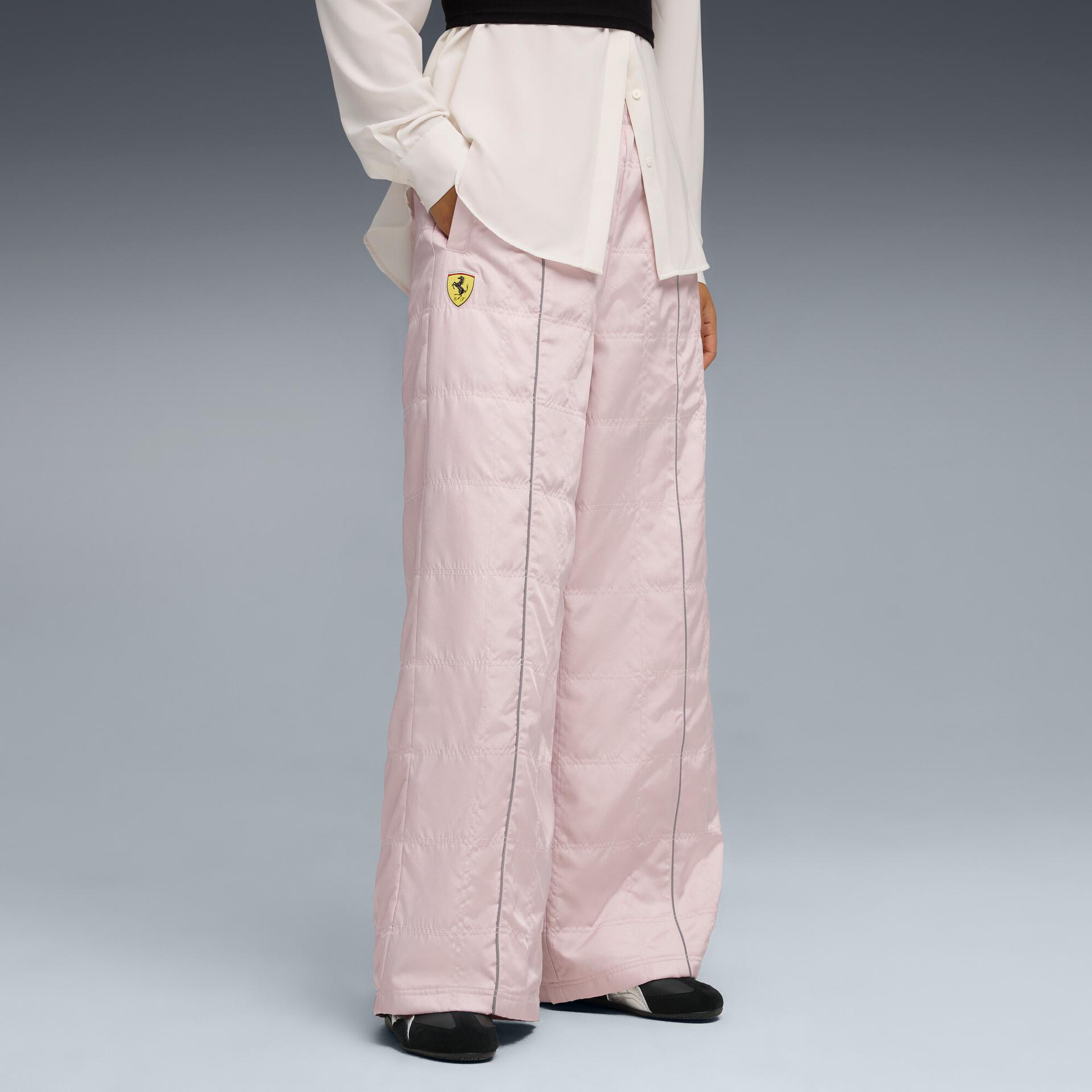 puma scuderia ferrari premium women's pants in pink, size xs