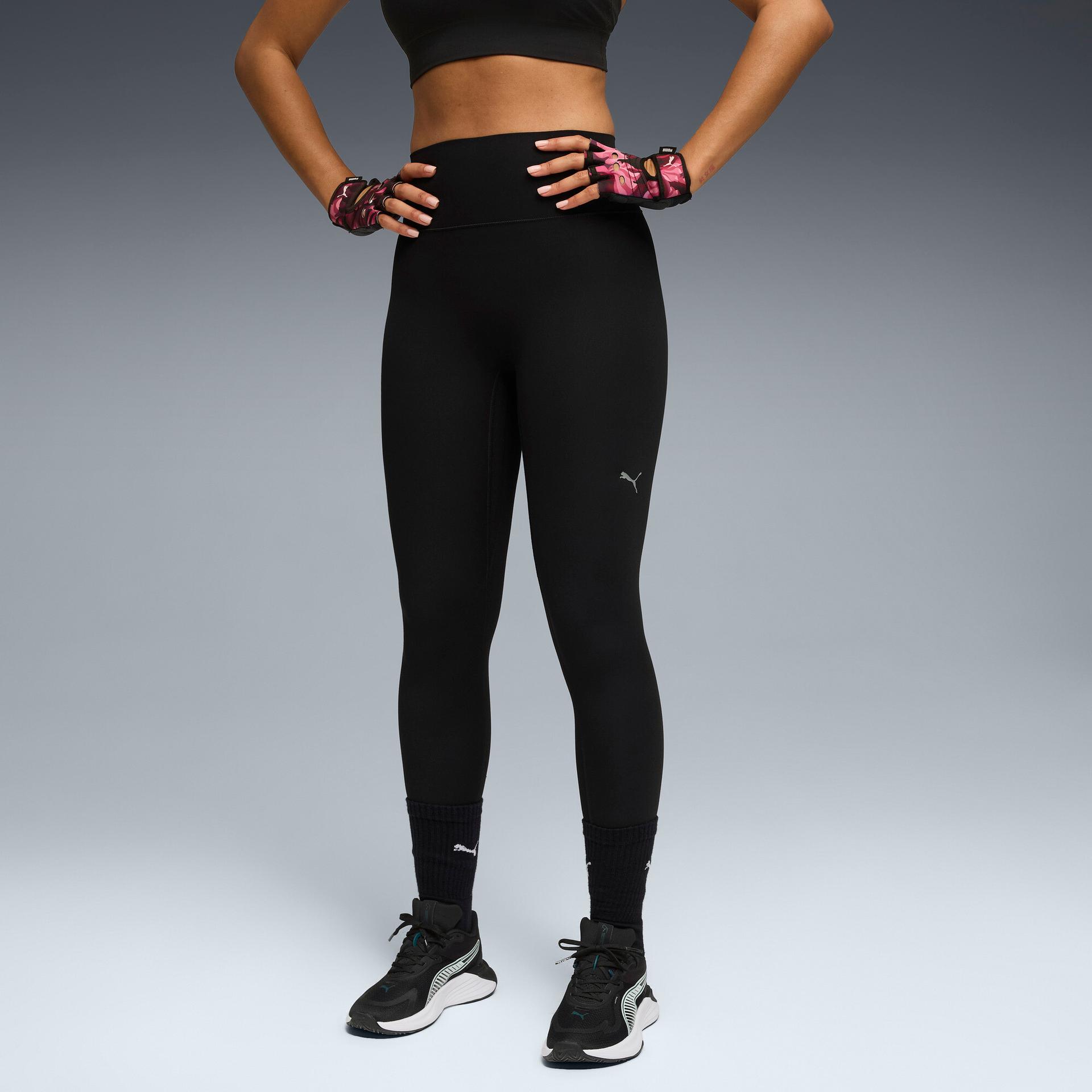 puma shapeluxe women's high-waist, 7/8 training tights in black, size xxl