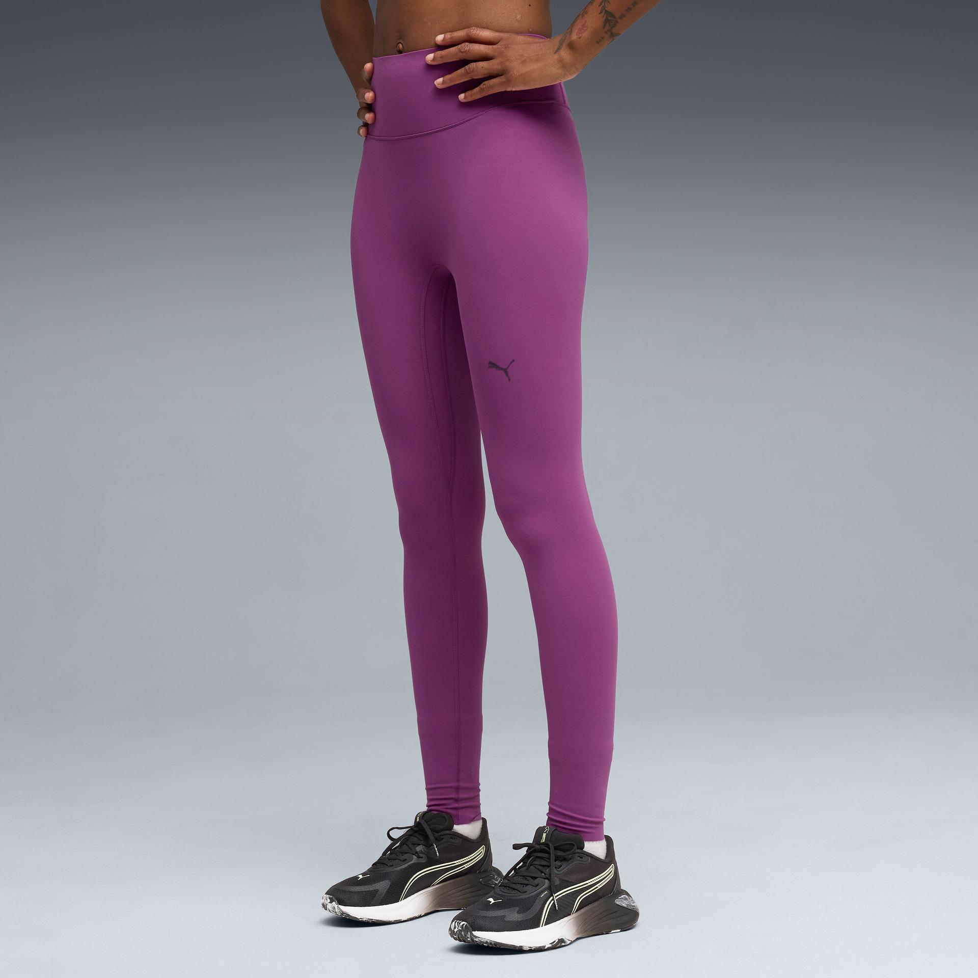 puma shapeluxe women's high-waist, 7/8 training tights in purple, size s