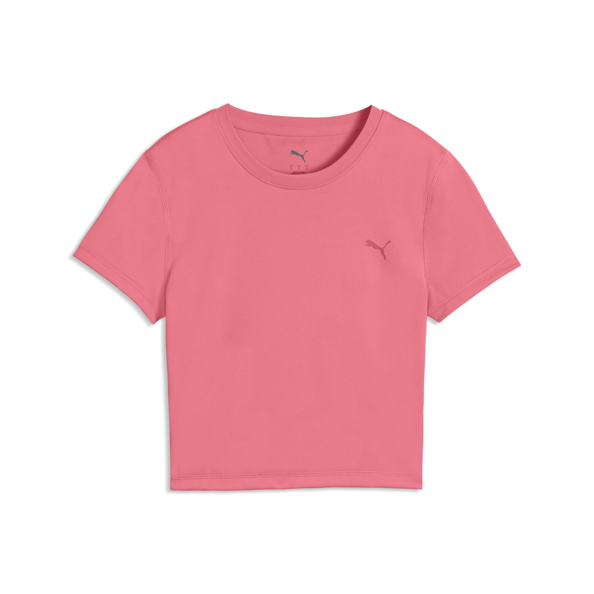 puma strong women's cross back t-shirt in pink, size l