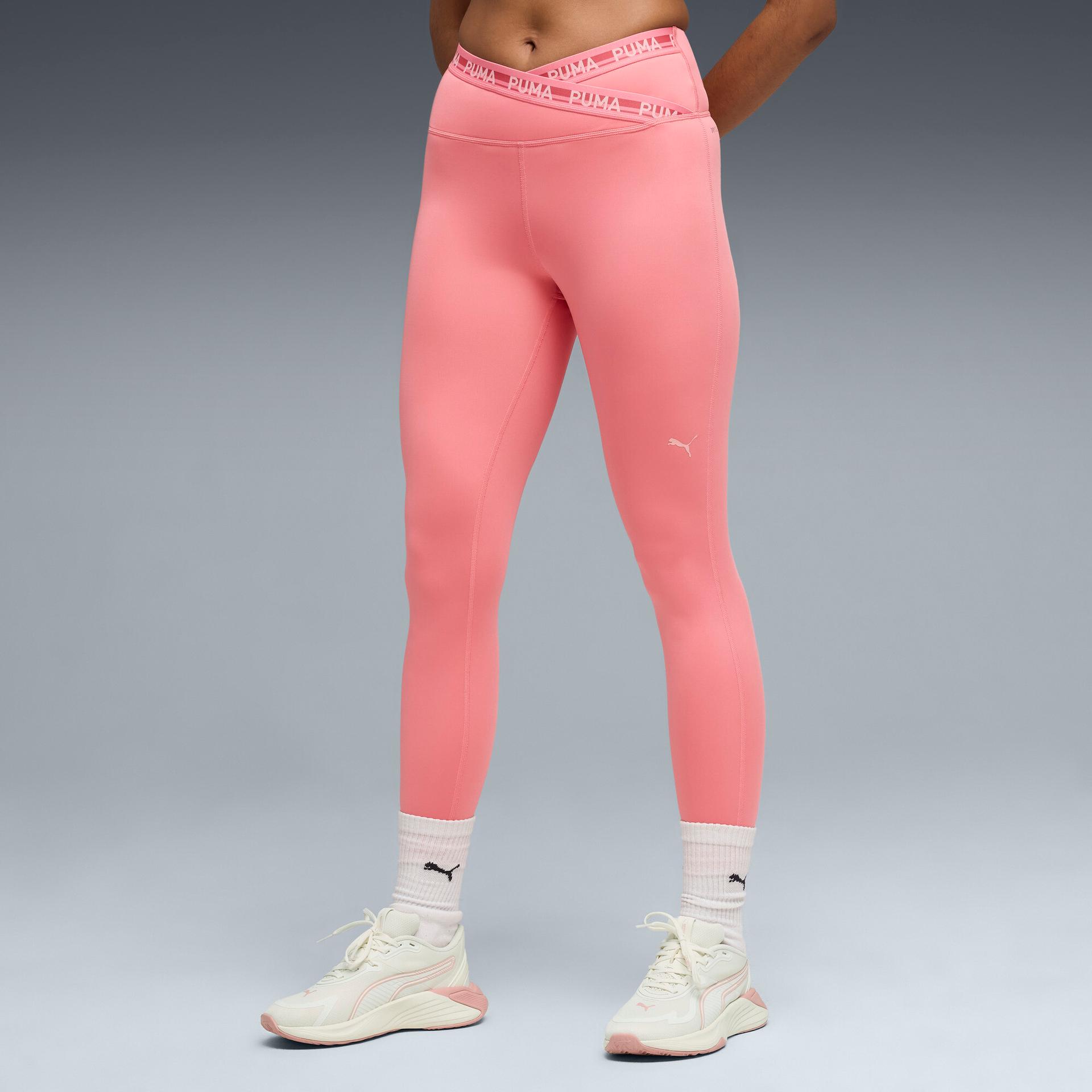 puma strong women's high waist, 7/8 tight in pink, size s