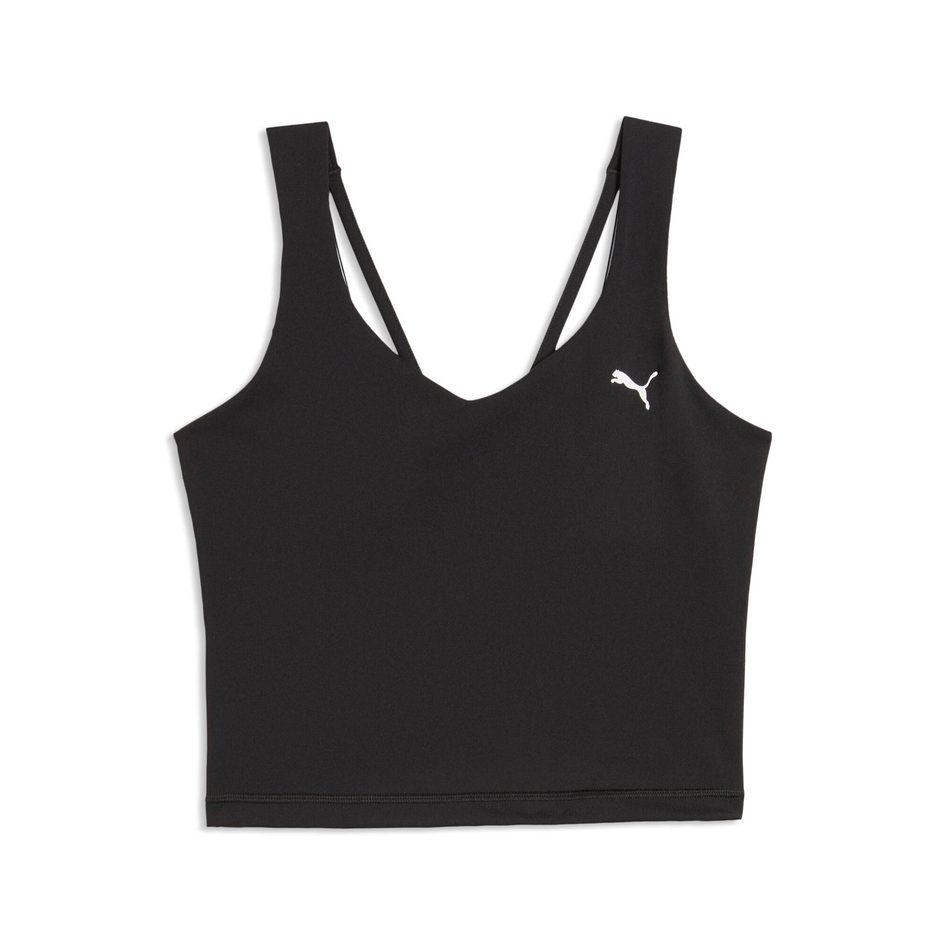 puma strong women's tank top in black, size m