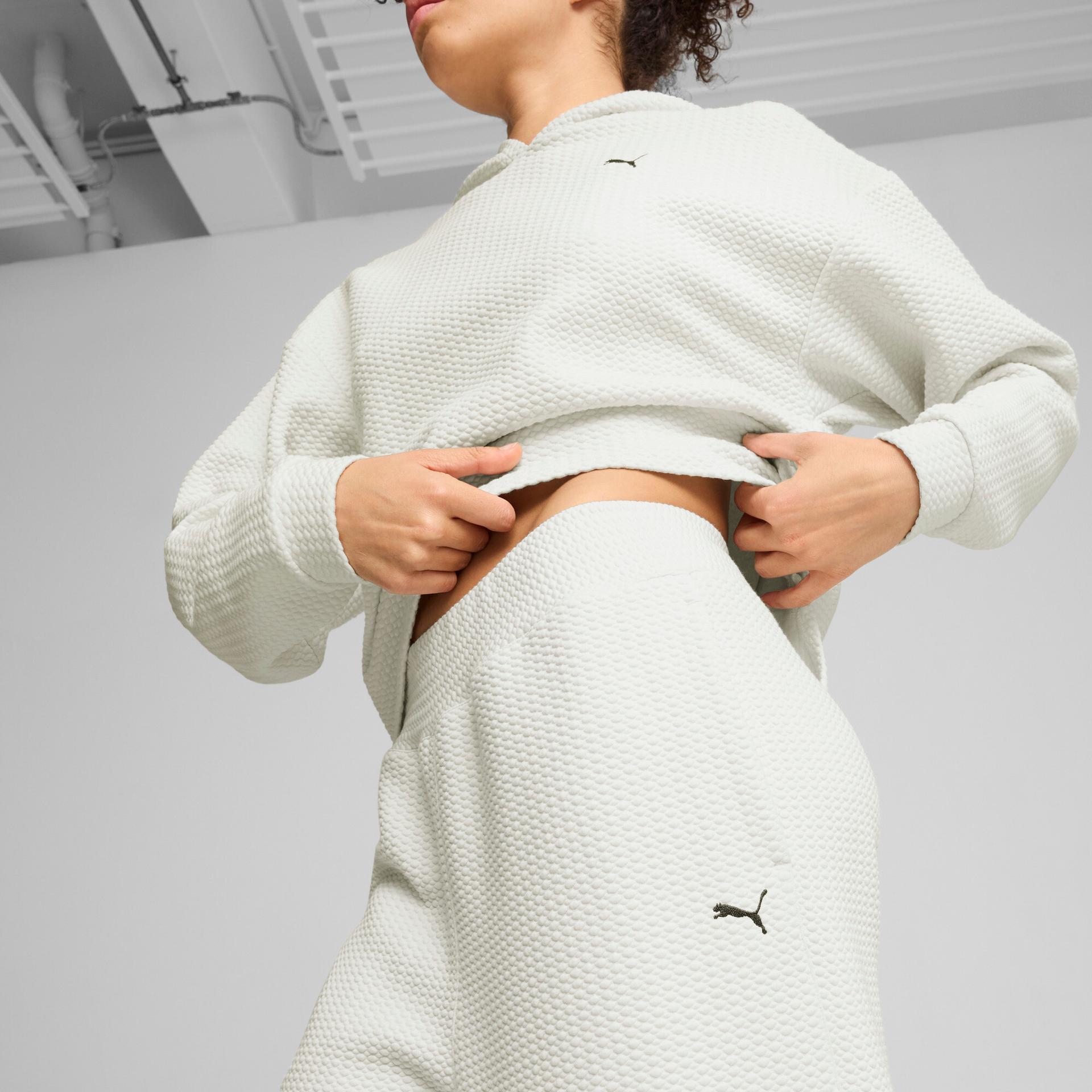 puma studio high-waist pants women in grey, size 3xl