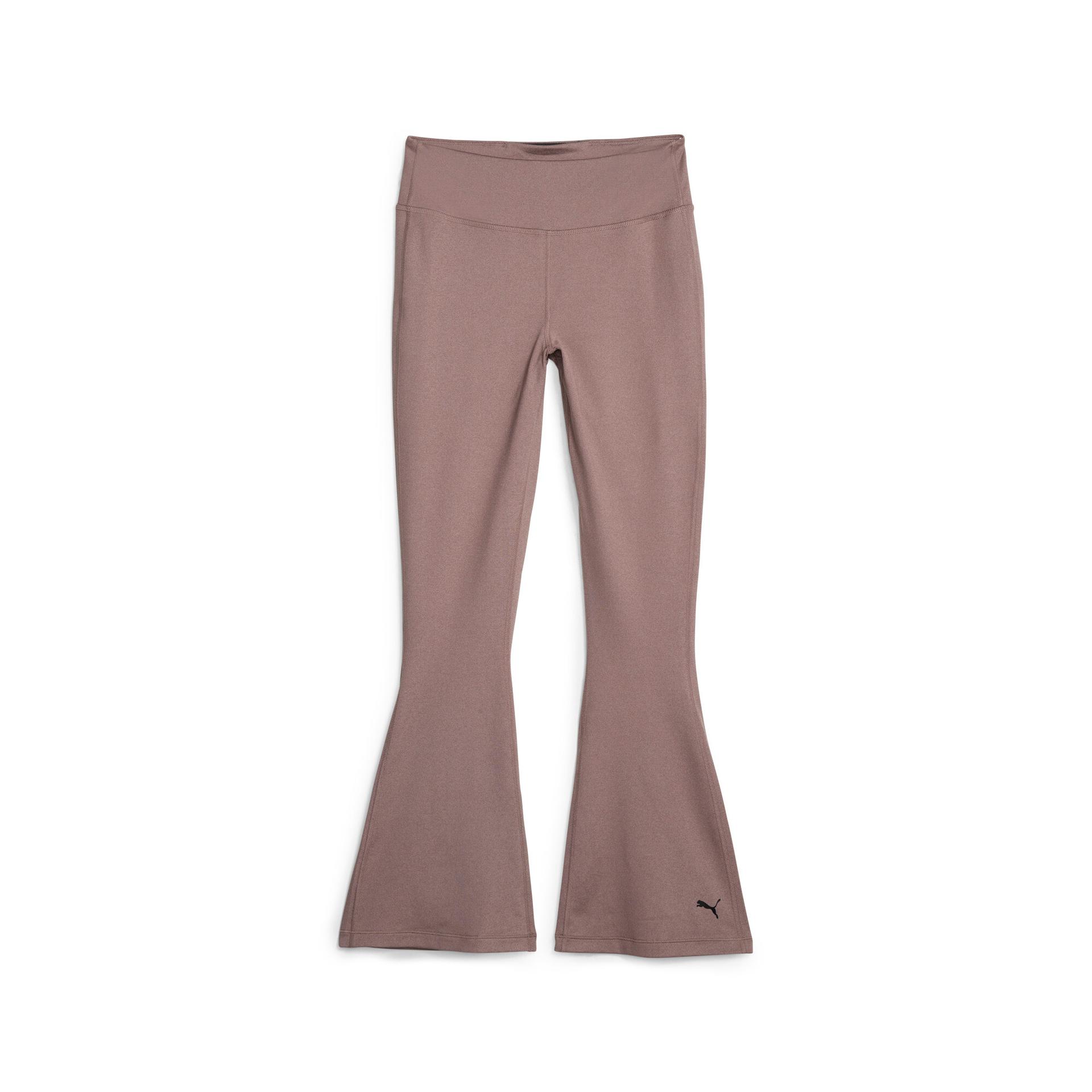 puma studio yogini luxe flare women's training pants in brown, size xs