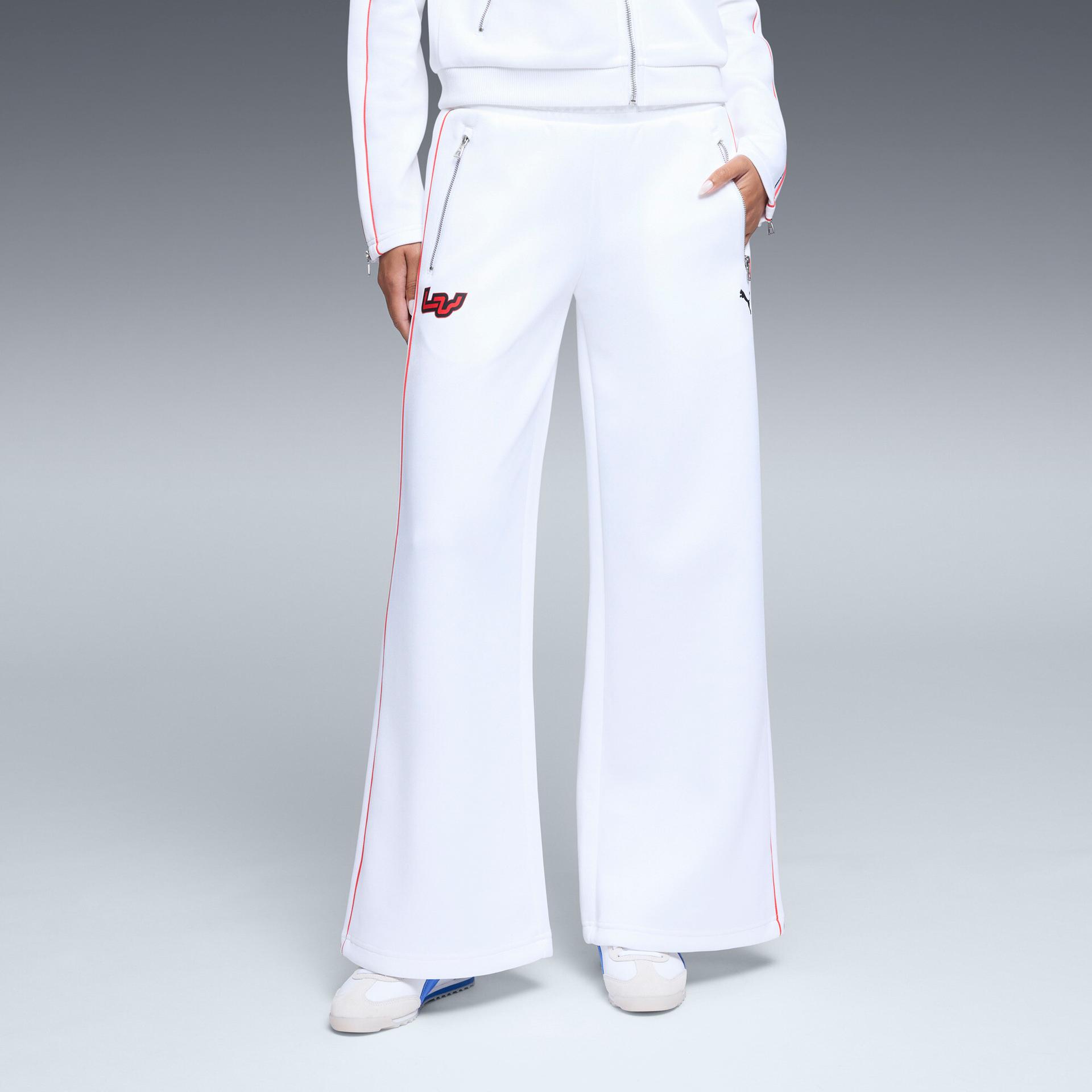 puma t7 las vegas women's track pants in white, size l