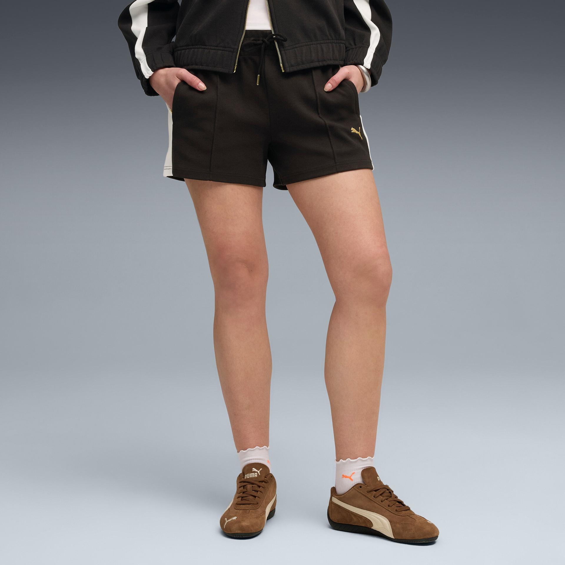 puma t7 women's 4" shorts shoes in black, size m