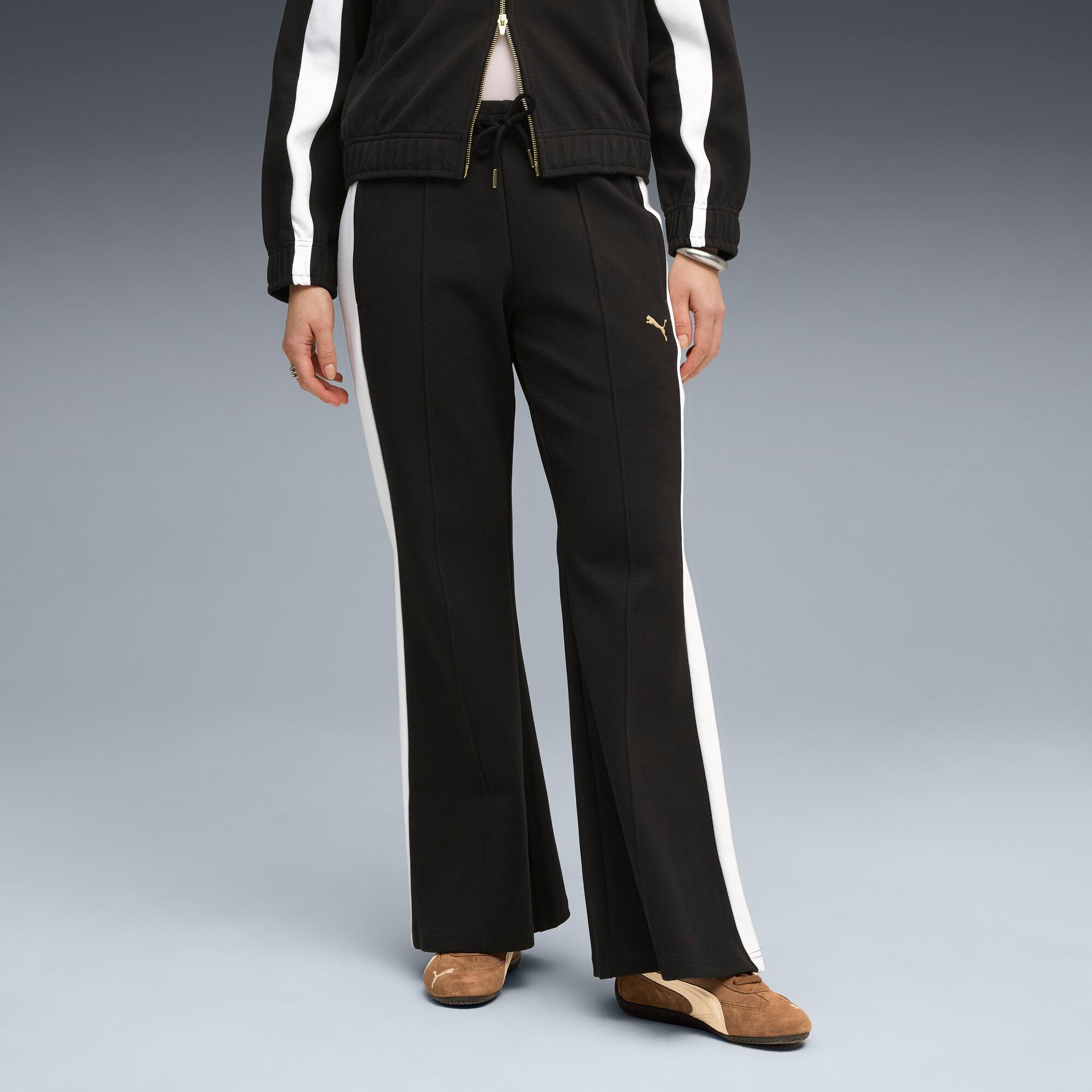 puma t7 women's flared pants shoes in black, size m