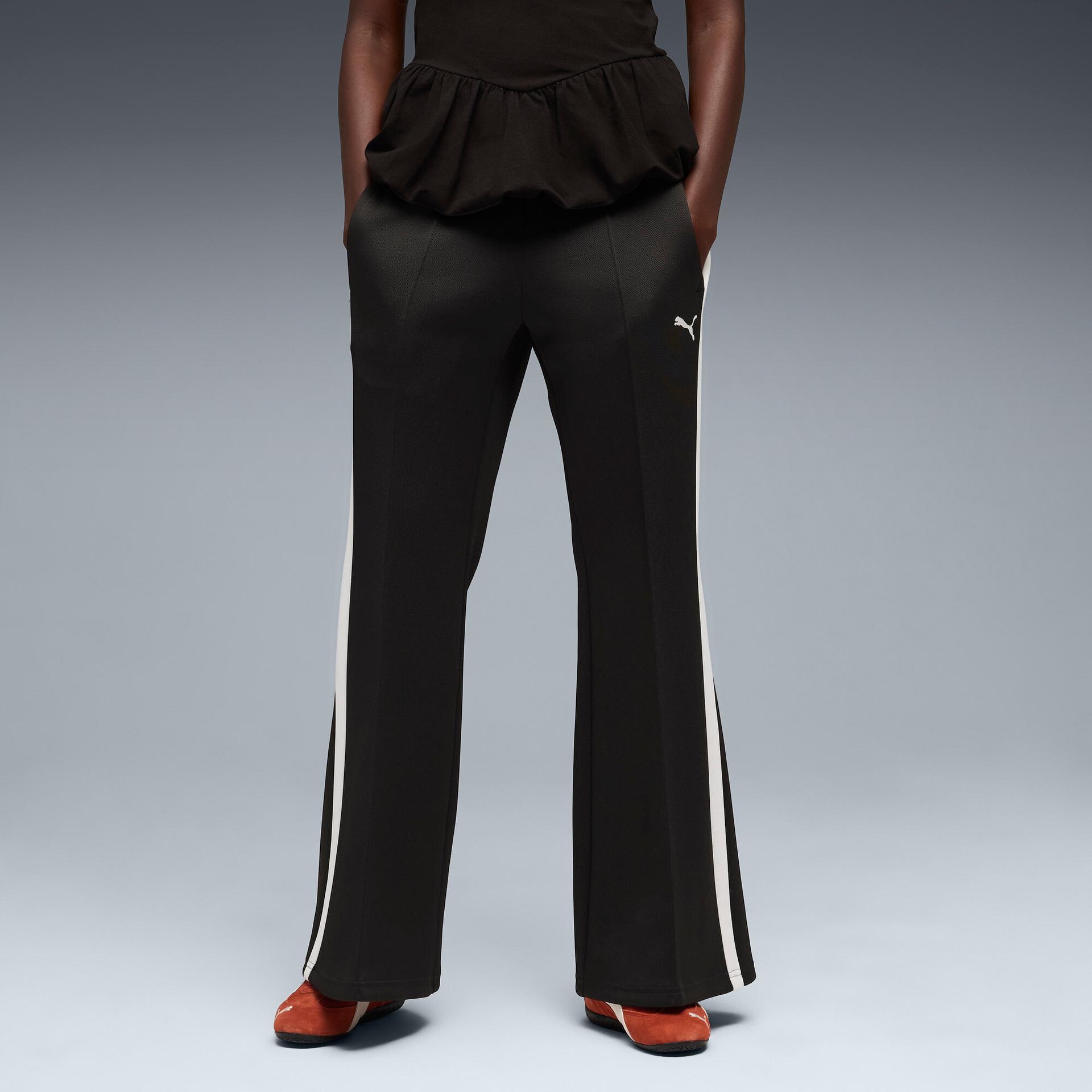 puma t7 women's flared pants shoes in black, size xl