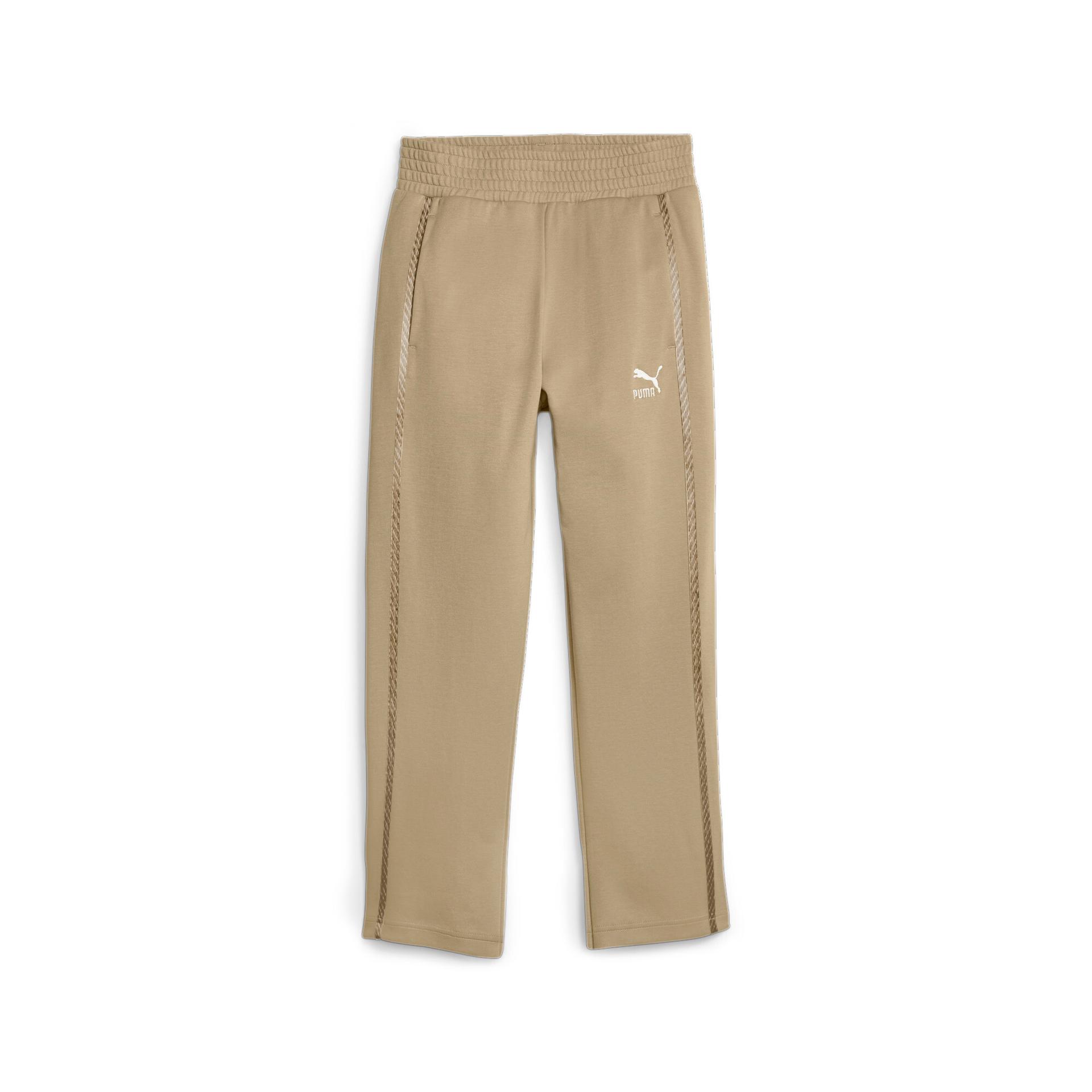 puma t7 women's high waist pants in beige, size xxs
