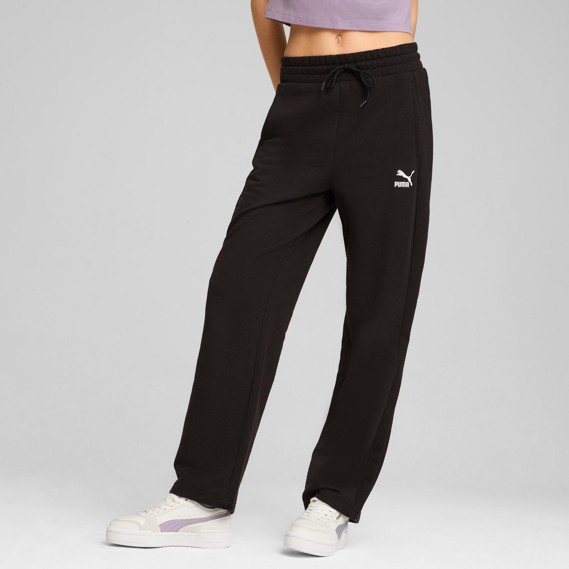 puma t7 women's high waist track pants in black, size xl