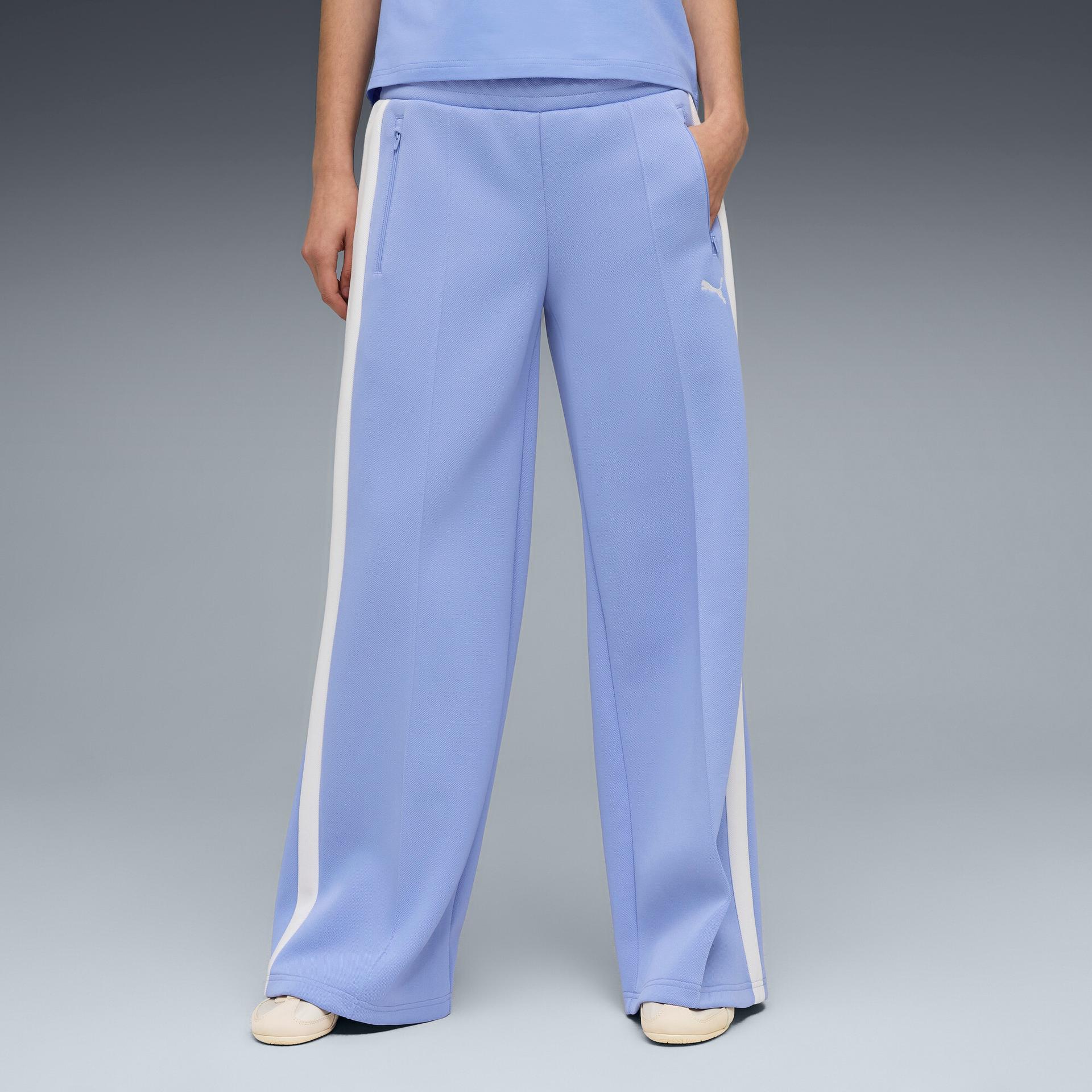 puma t7 women's low rise track pants in purple, size 3xl