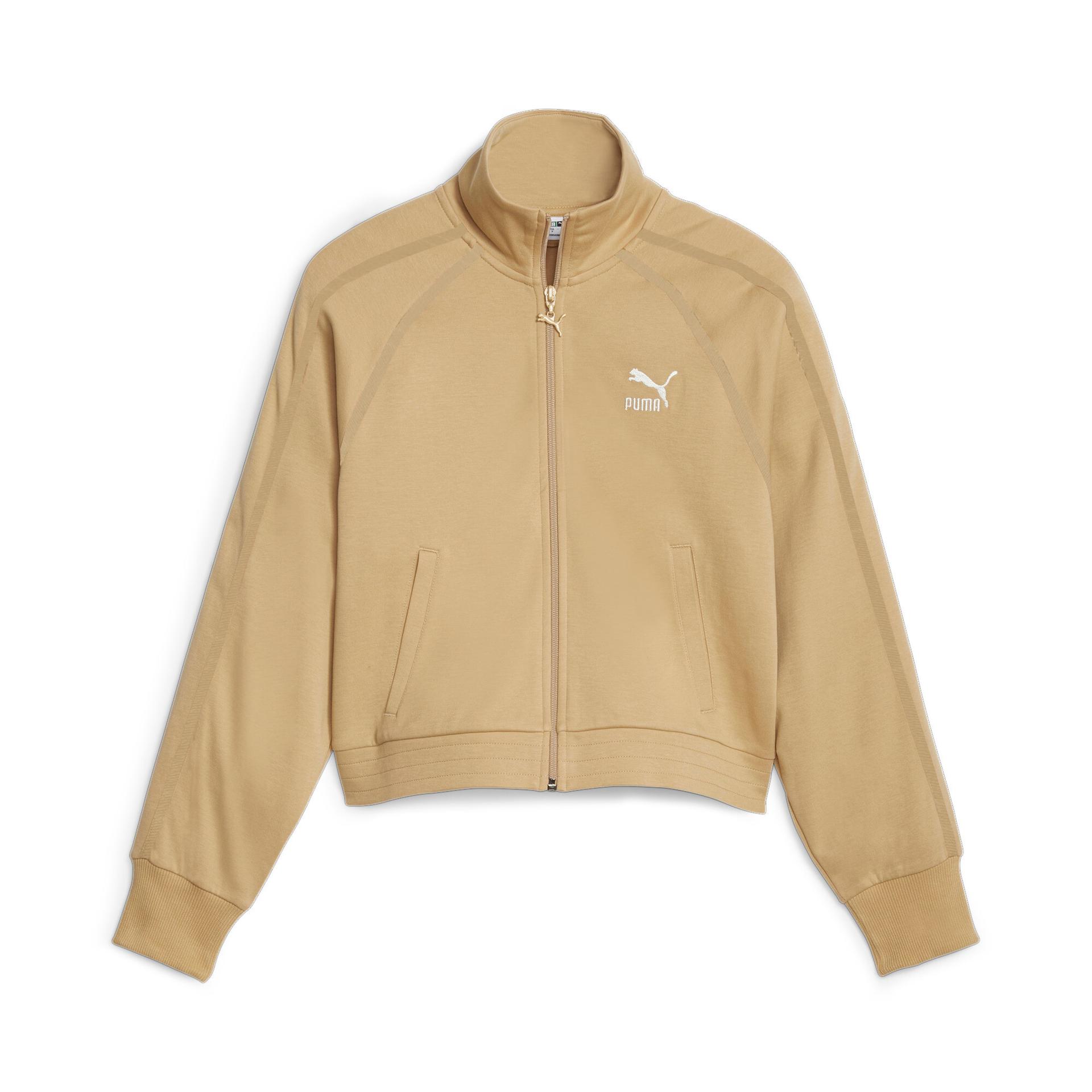 puma t7 women's track jacket in beige, size xl