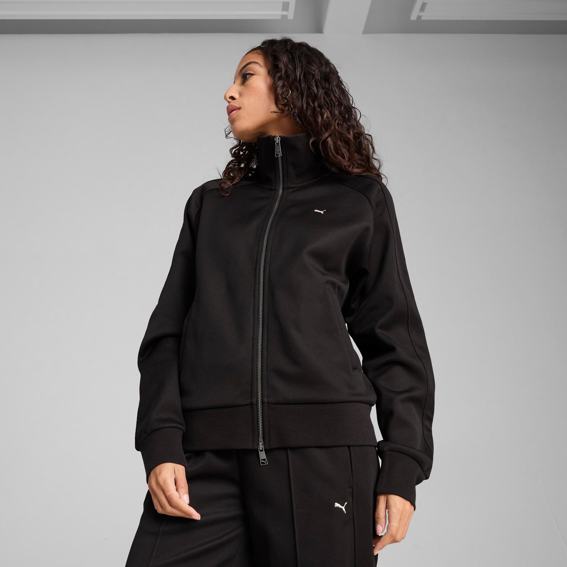 puma t7 women's track jacket in black, size m