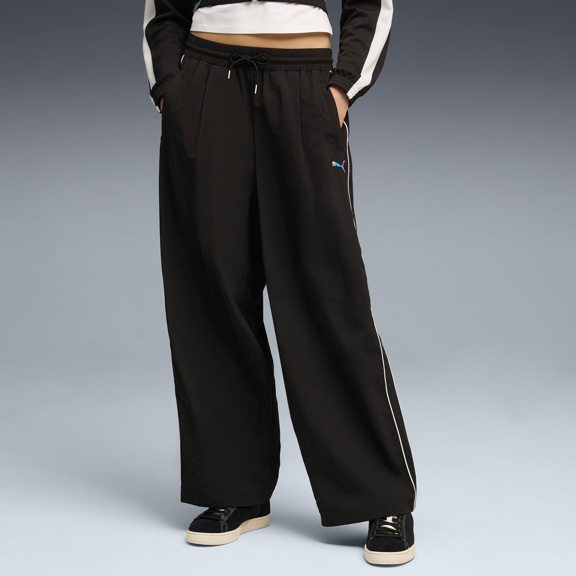 puma t7 women's track pants in black, size m