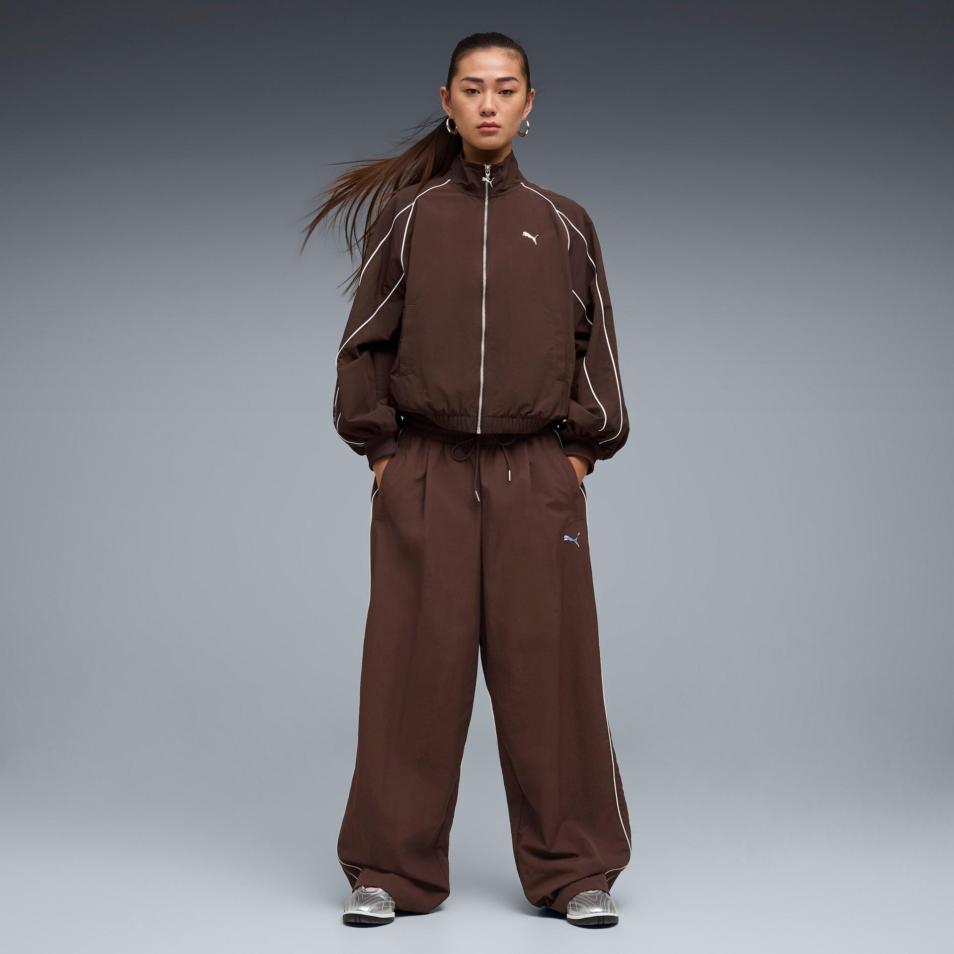 puma t7 women's track pants in brown, size xl