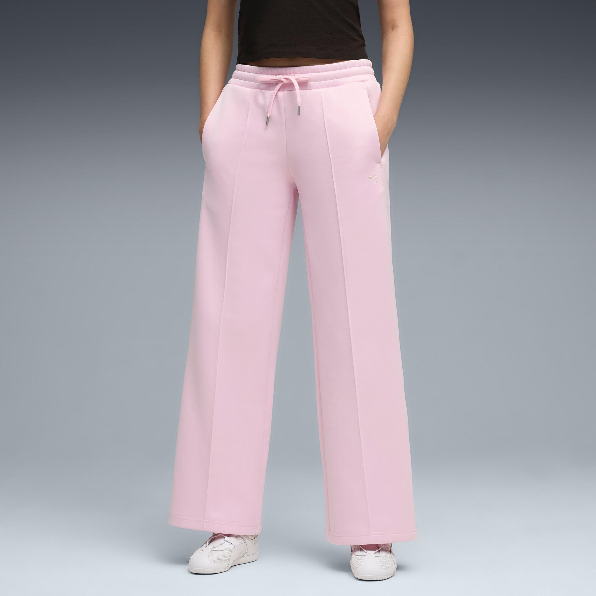 puma t7 women's track pants in pink, size xs