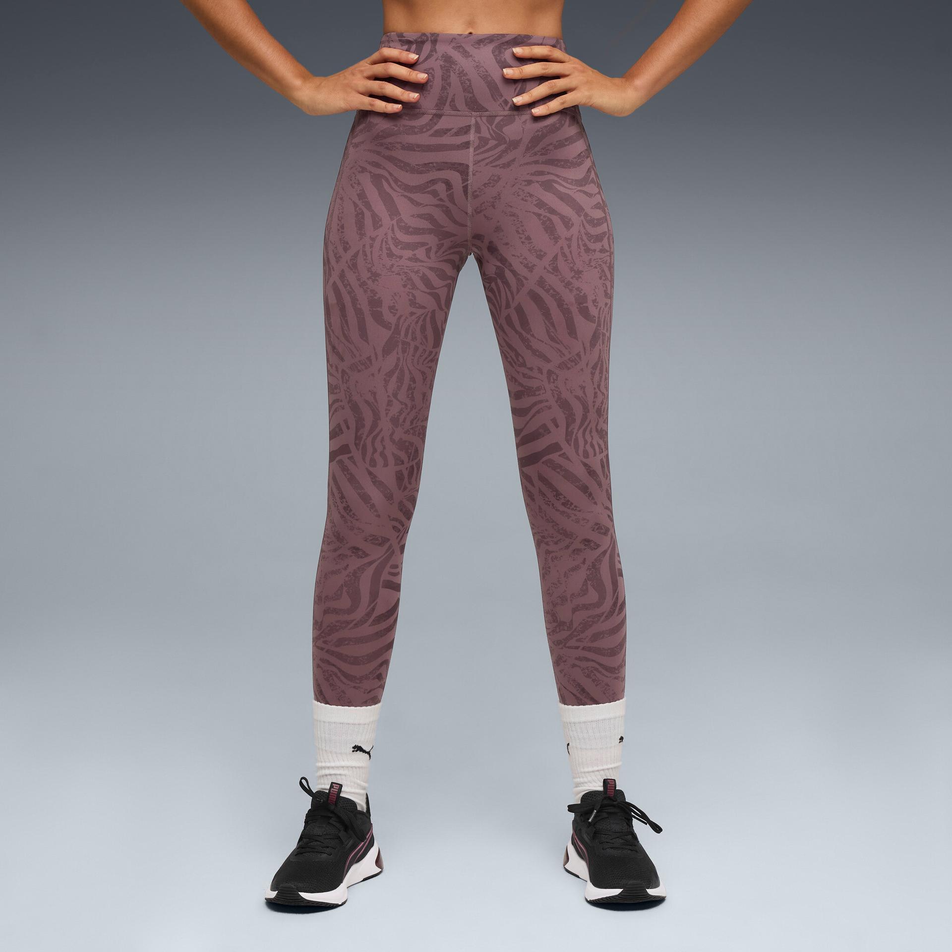 puma train all day essentials women's 7/8 training leggings in purple, size xxs