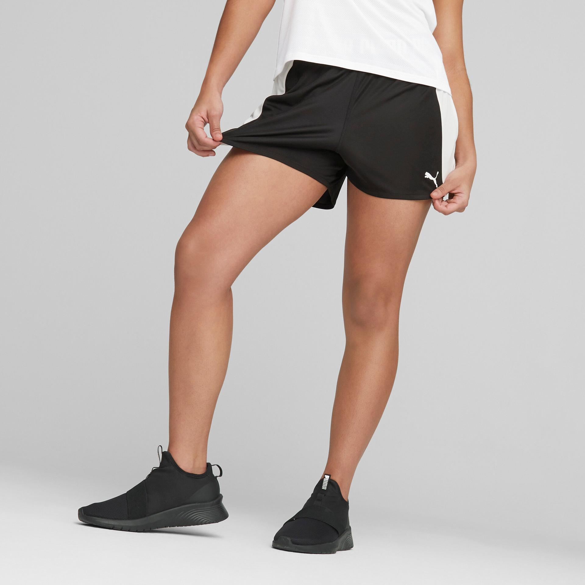 puma train all day women's 3" shorts in black, size xl