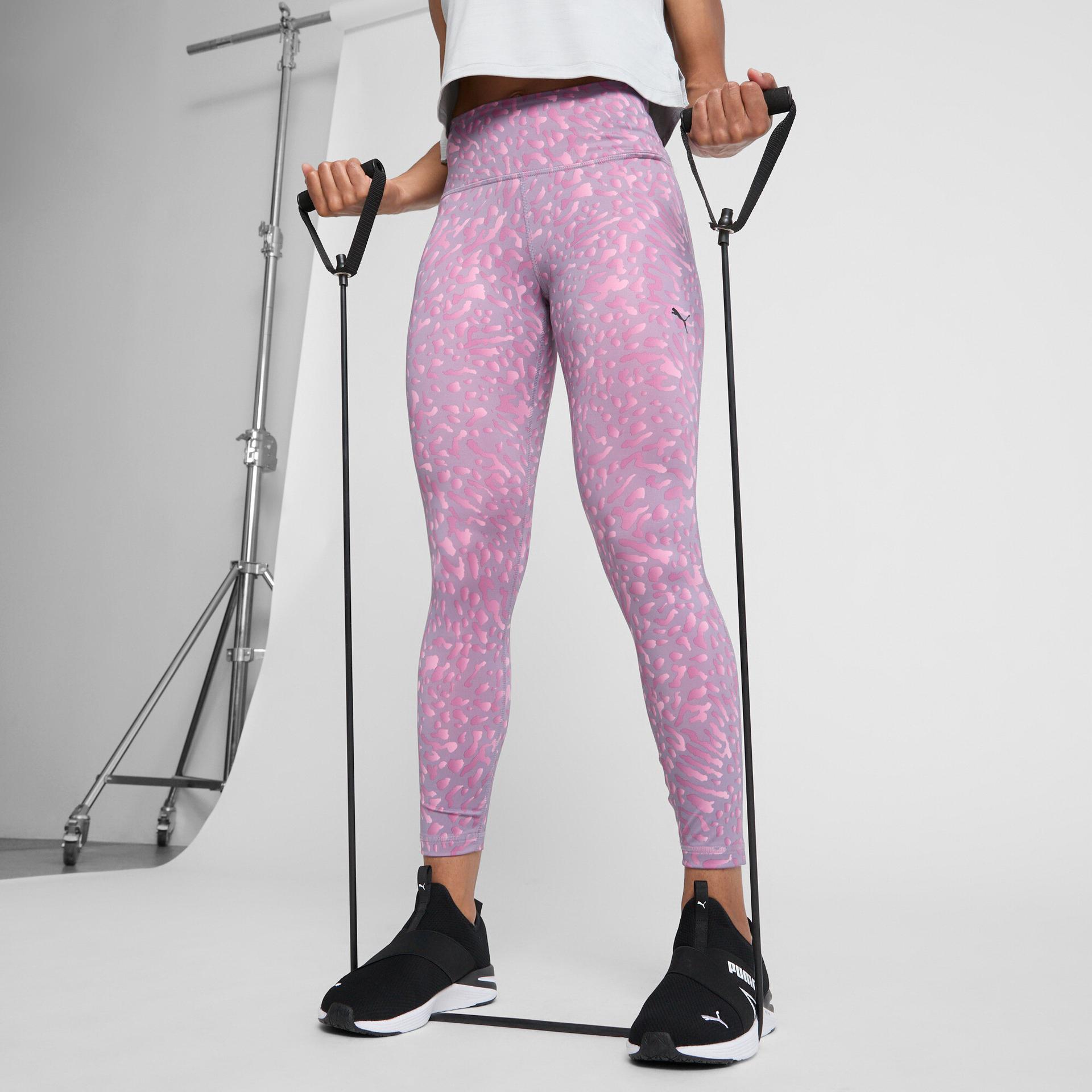 puma training favorites women's high waist 7/8 training leggings in purple, size s