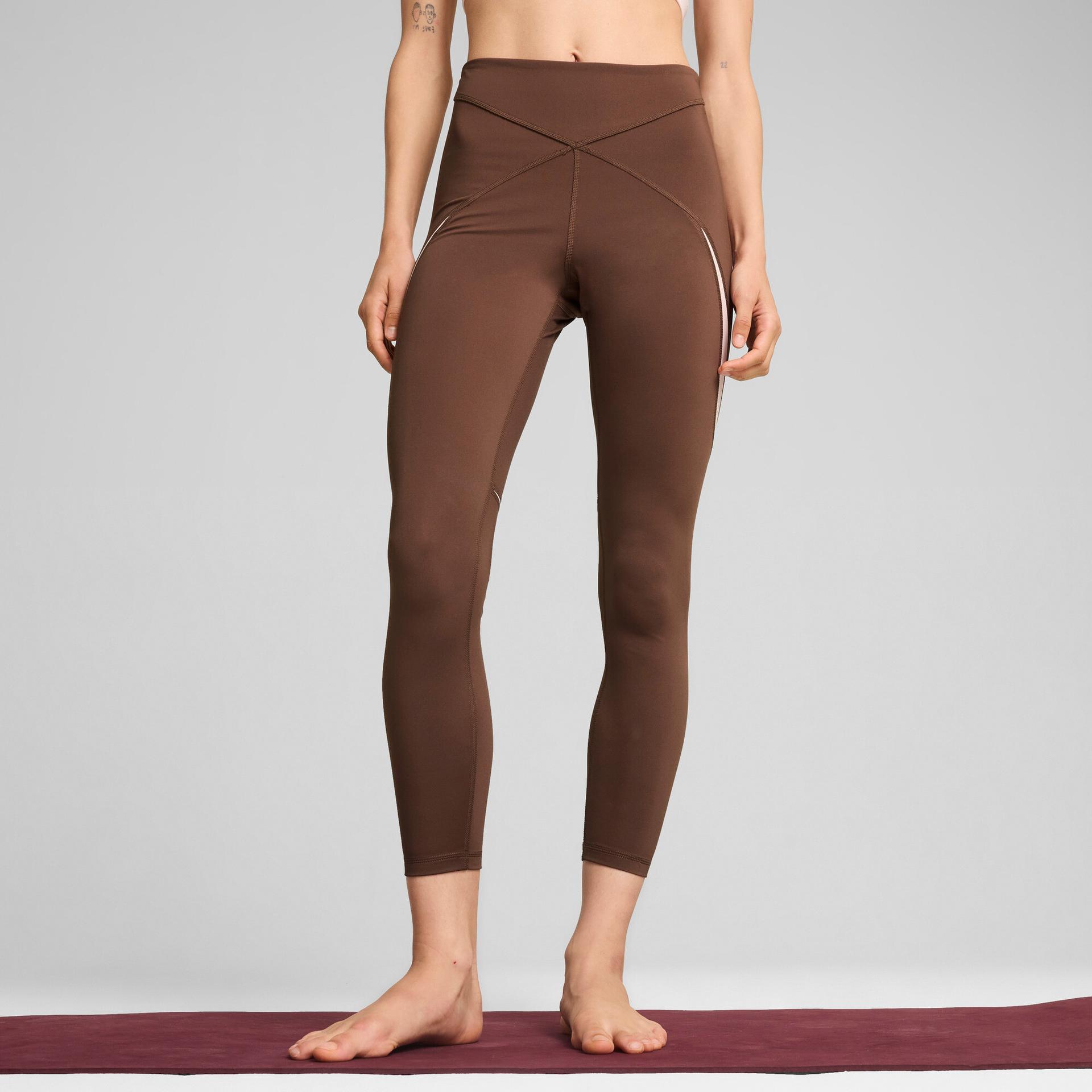 puma ultrabare women's high-waist 7/8 tights in brown, size s