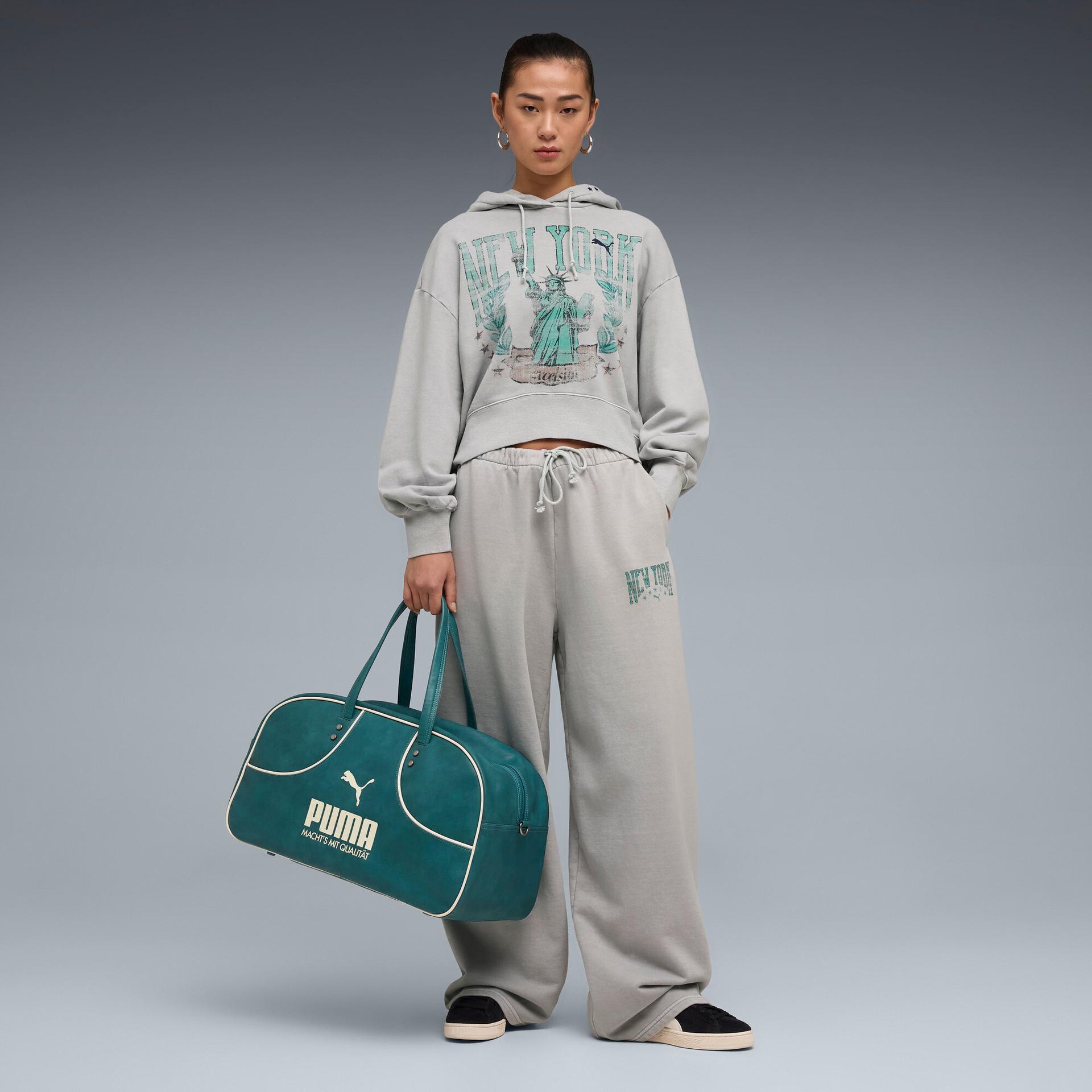 puma wardrobe essentials nyc women's sweatpants in grey, size xs