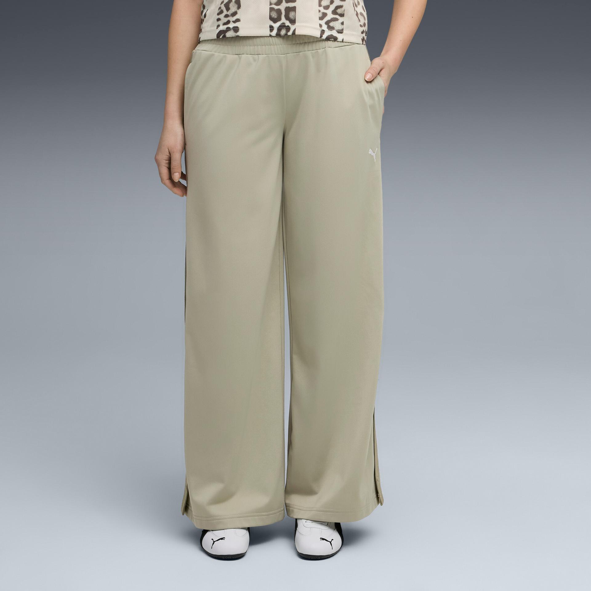 puma wardrobe essentials women's low rise pants in green, size 3xl