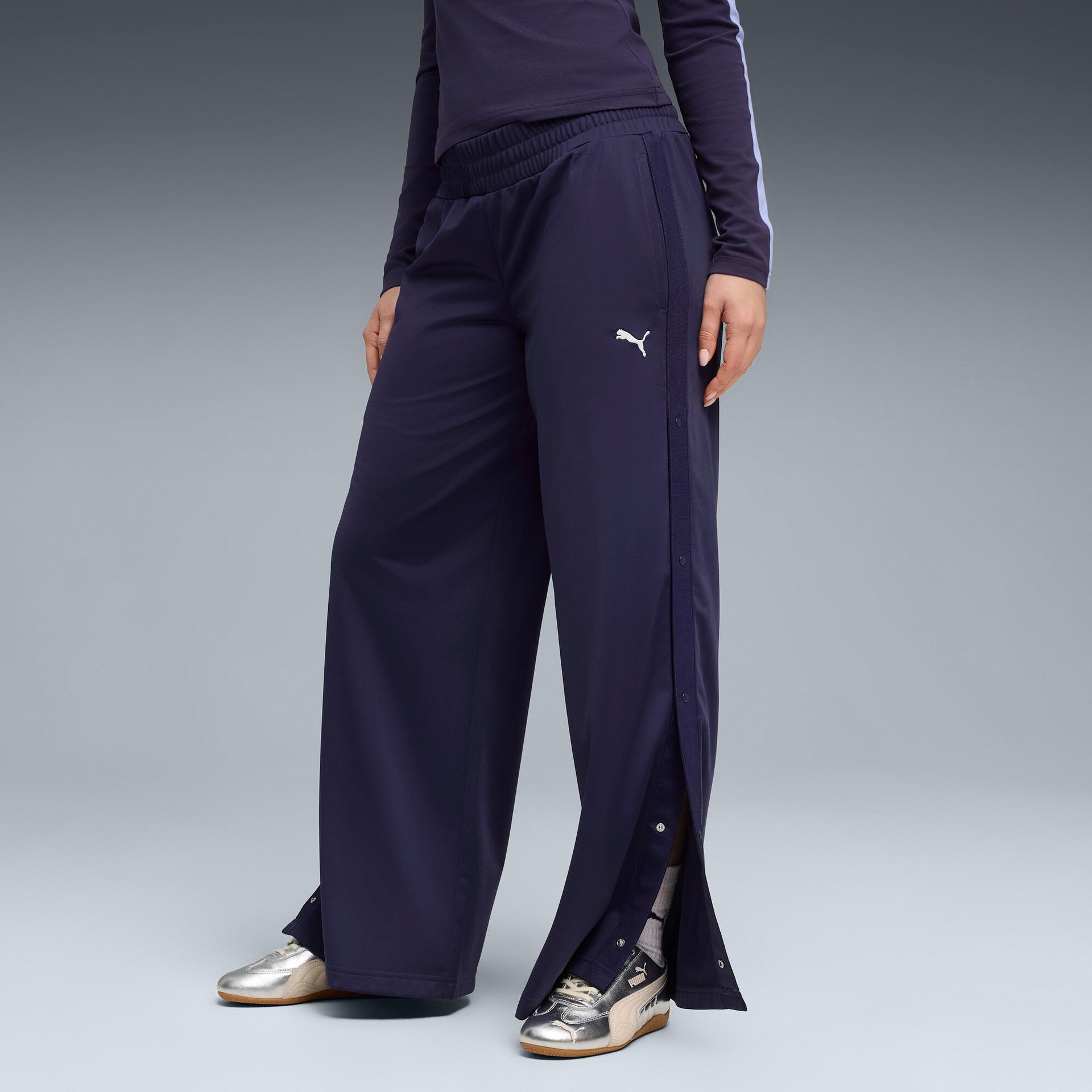 puma wardrobe essentials women's low rise pants in purple, size m