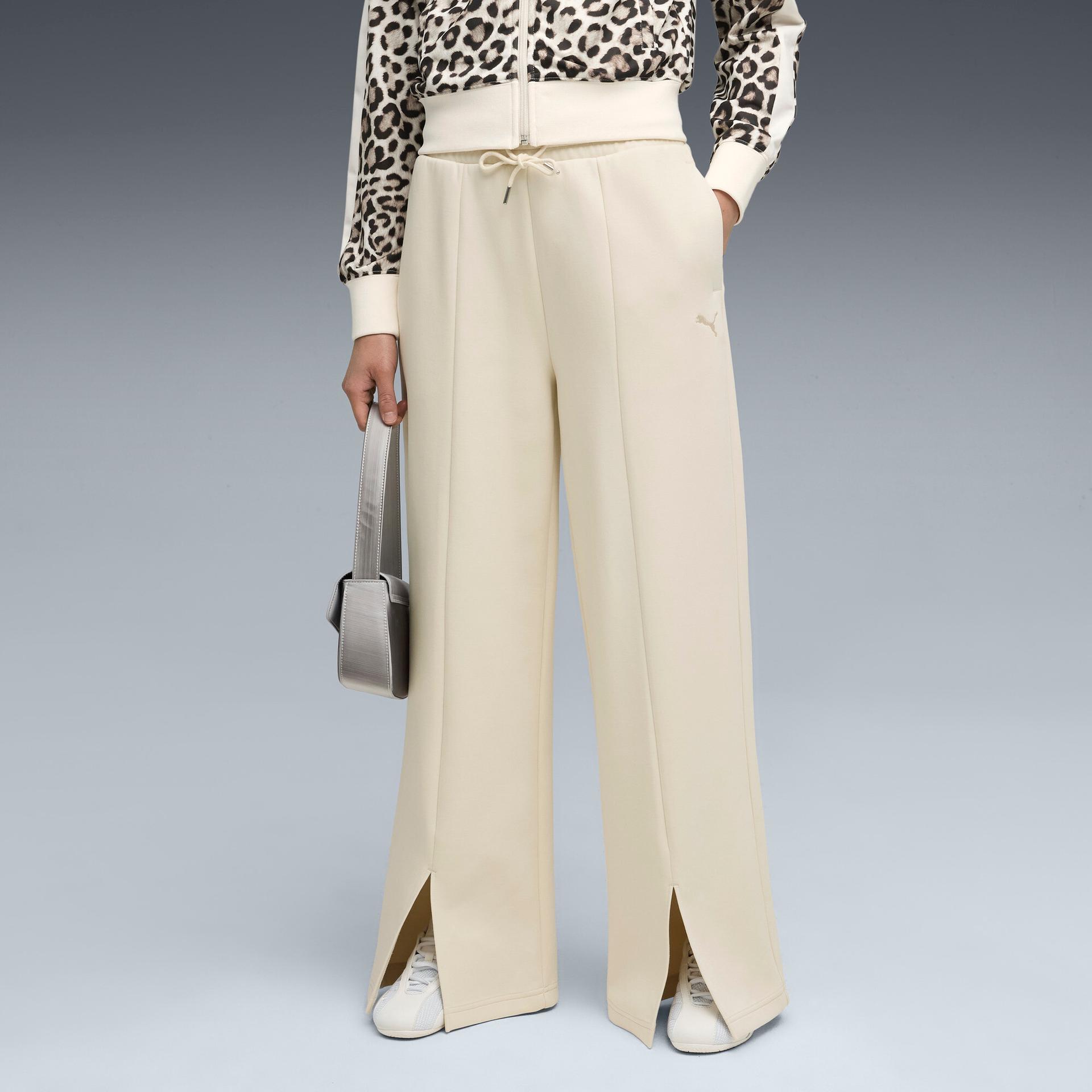 puma wardrobe essentials women's relaxed pants in white, size l