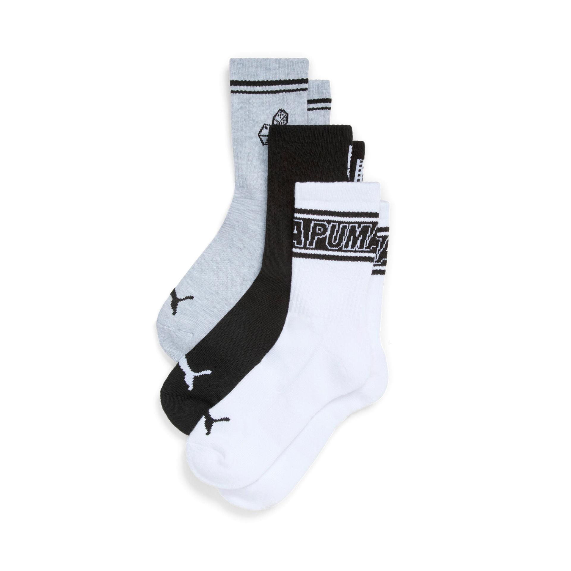 puma women's half-terry low crew length socks (3 pairs) in assorted colours, size 9-11