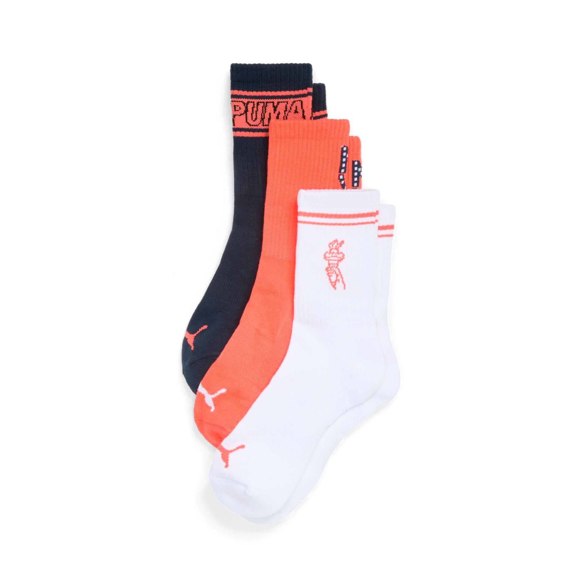 puma women's half-terry low crew length socks (3 pairs) in assorted colours, size 9-11