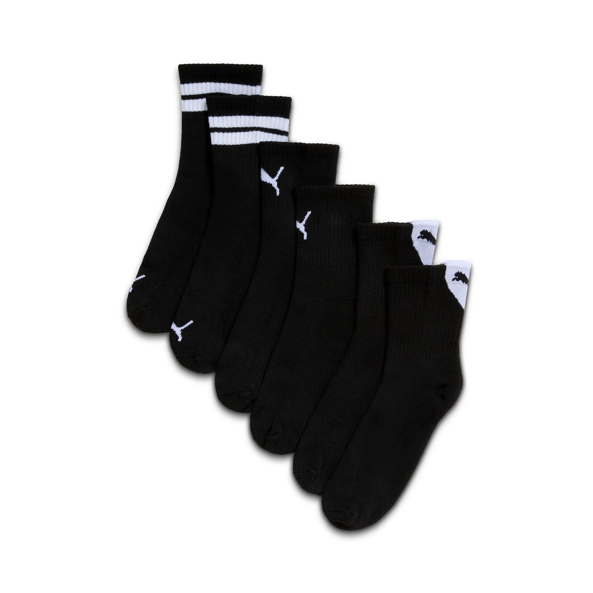 puma women's half-terry low crew socks (3 pairs) in black, size 9-11