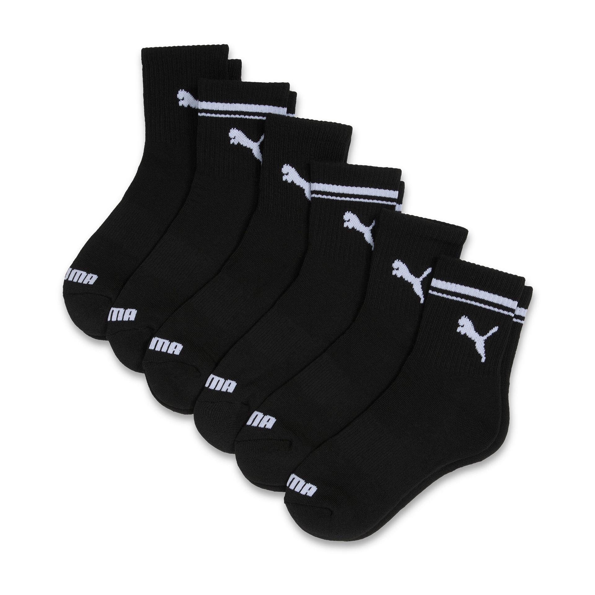 puma women's half-terry low crew socks (6 pairs) in black, size 9-11