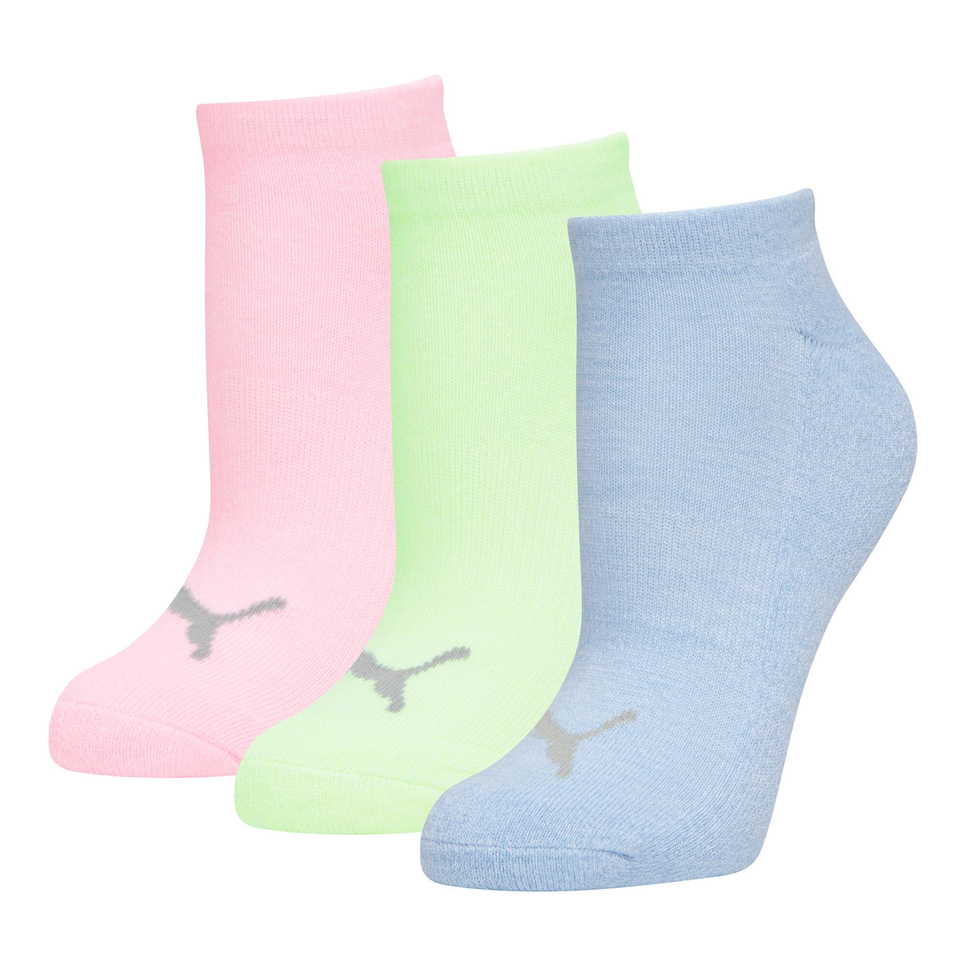 puma women's half-terry low cut socks (3 pairs) in assorted colours, size 9-11