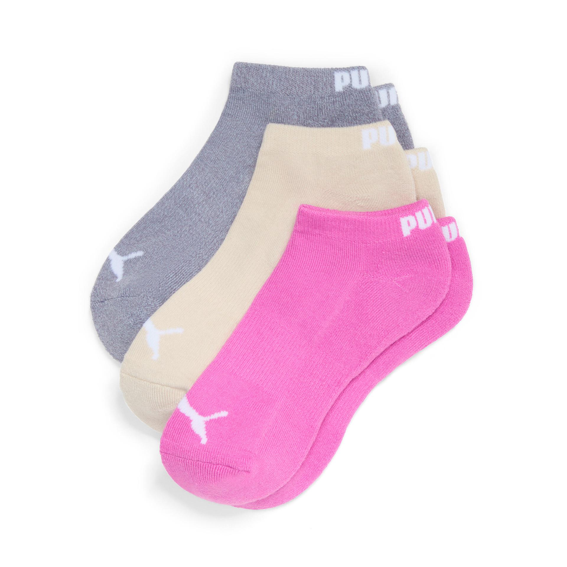 puma women's half-terry low cut socks (3 pairs) in assorted colours, size 9-11