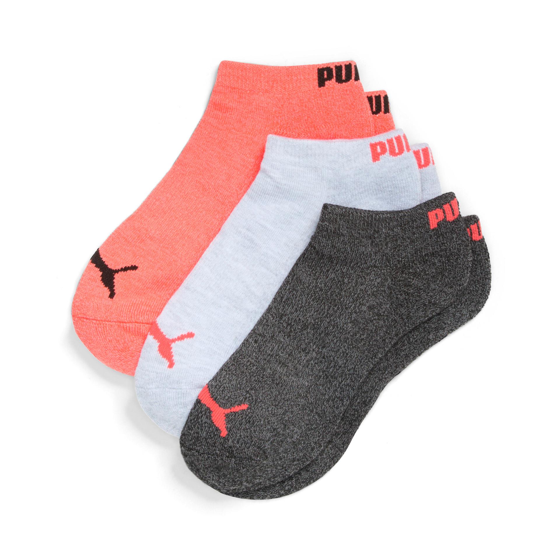 puma women's half-terry low cut socks (3 pairs) in assorted colours, size 9-11