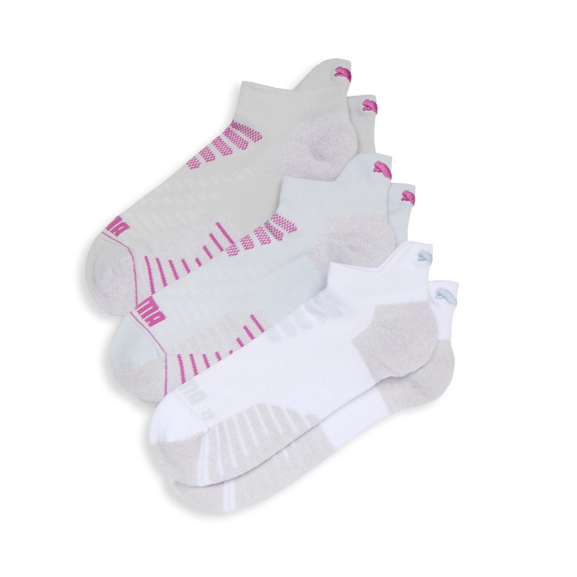 puma women's half-terry low cut socks (3 pairs) in assorted colours, size 9-11