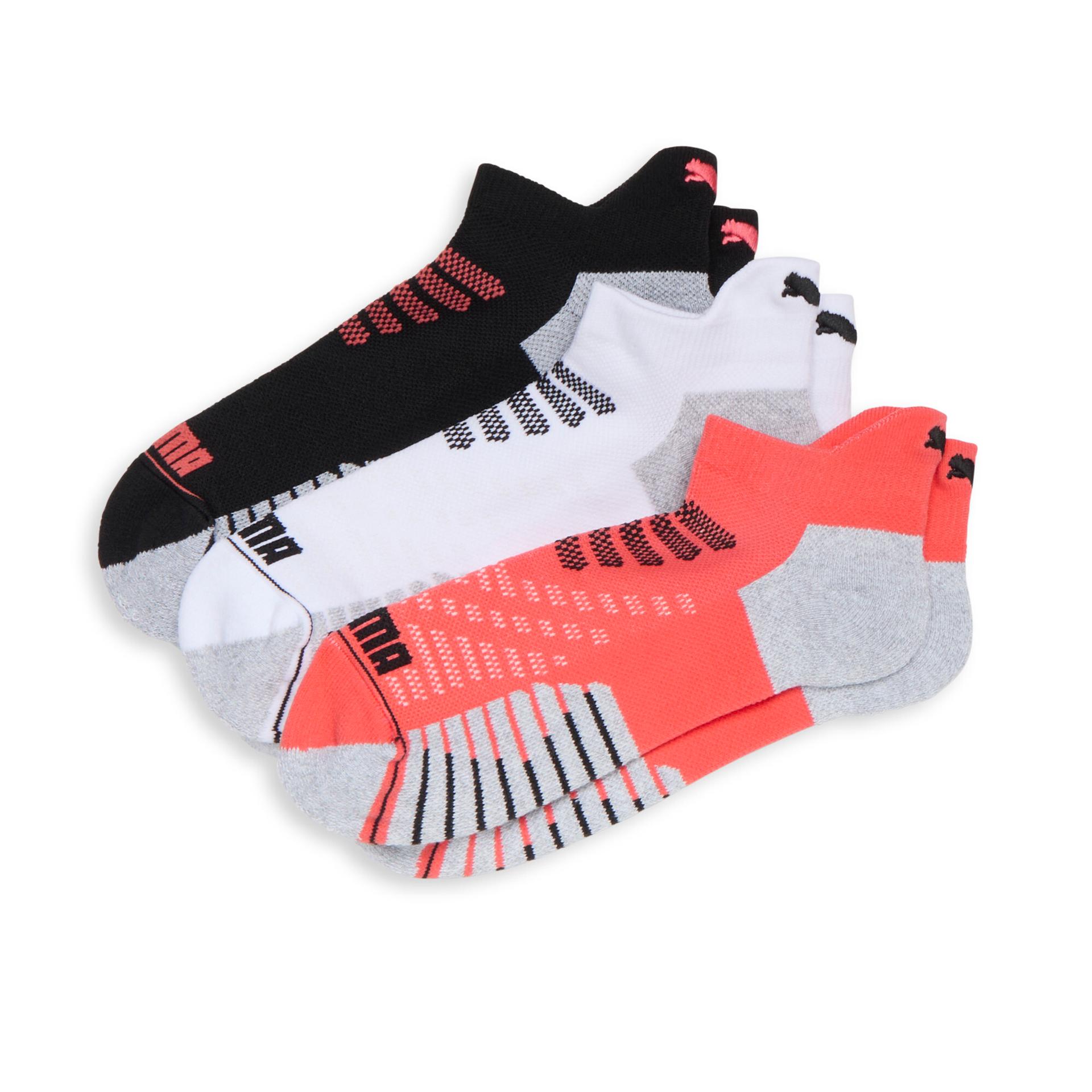 puma women's half-terry low cut socks (3 pairs) in assorted colours, size 9-11