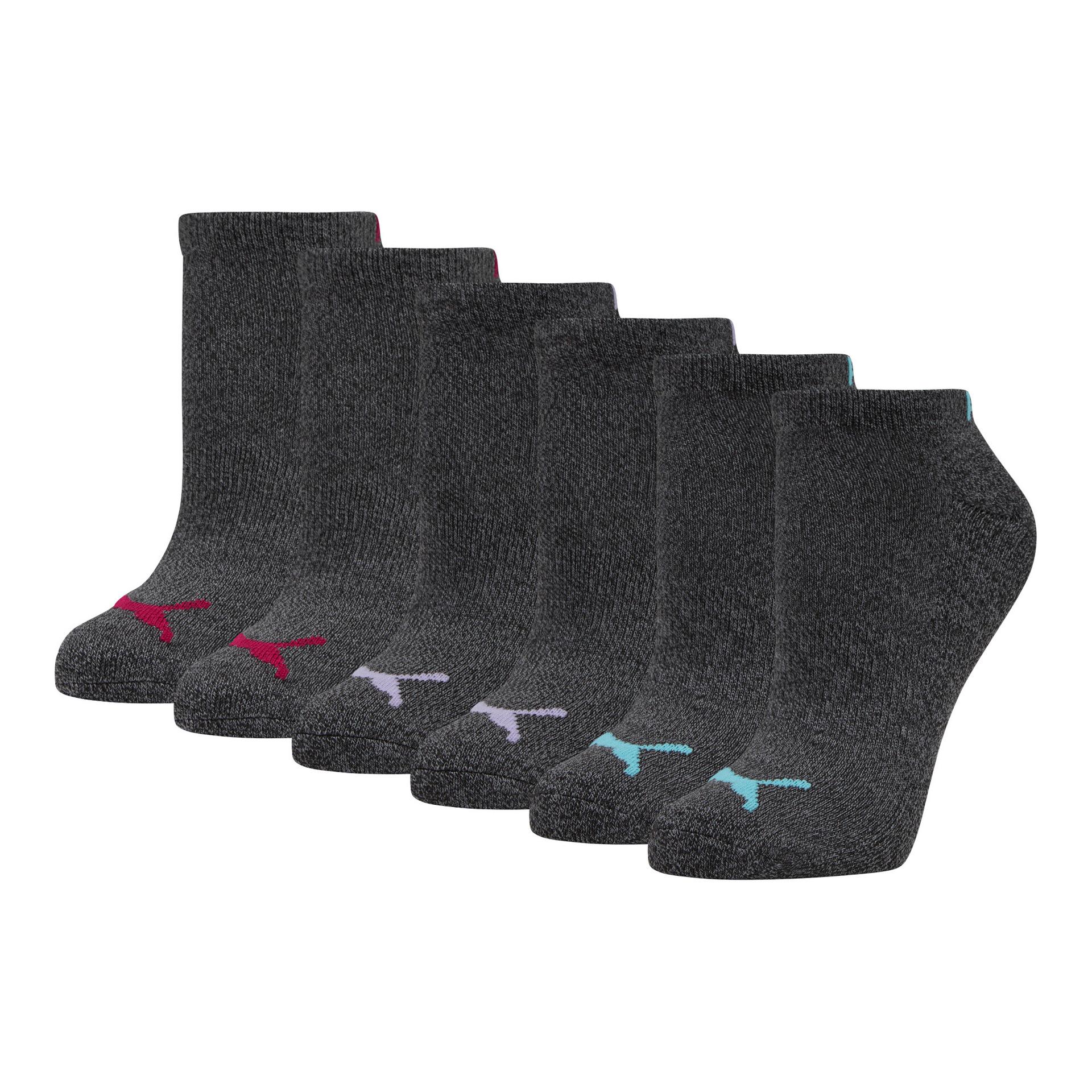 puma women's half-terry low cut socks (3 pairs) in black, size 9-11
