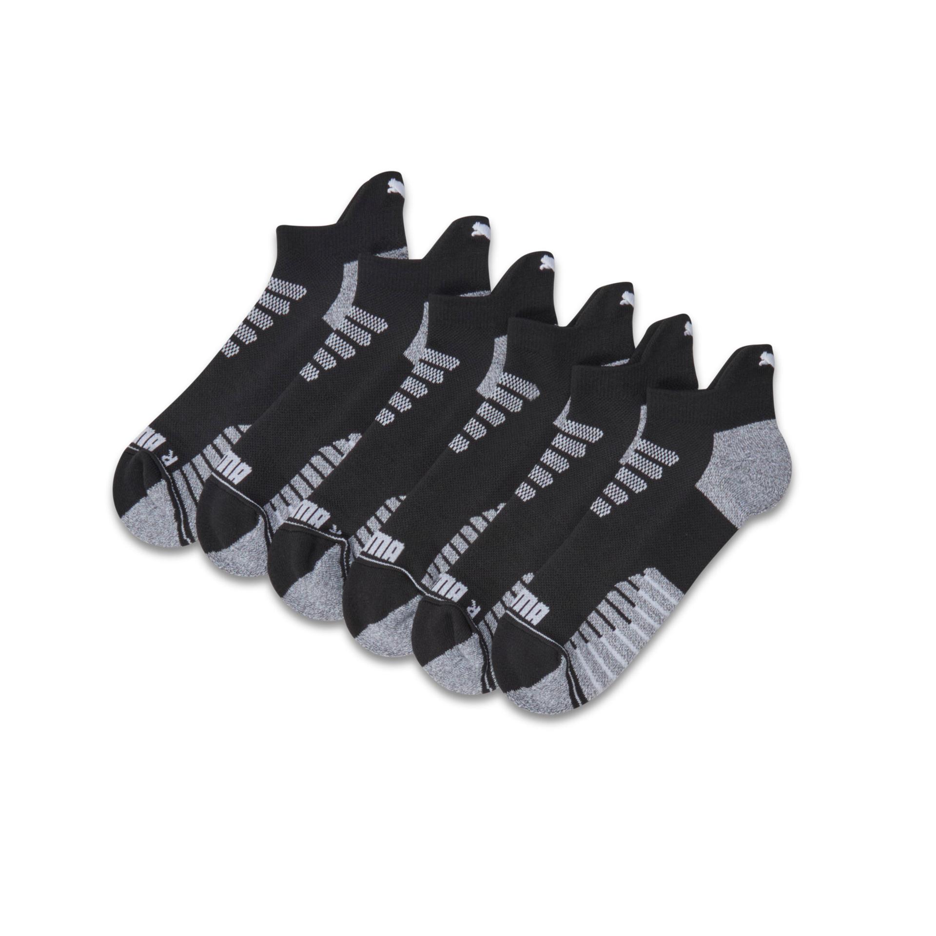 puma women's half-terry low cut socks (3 pairs) in black, size 9-11