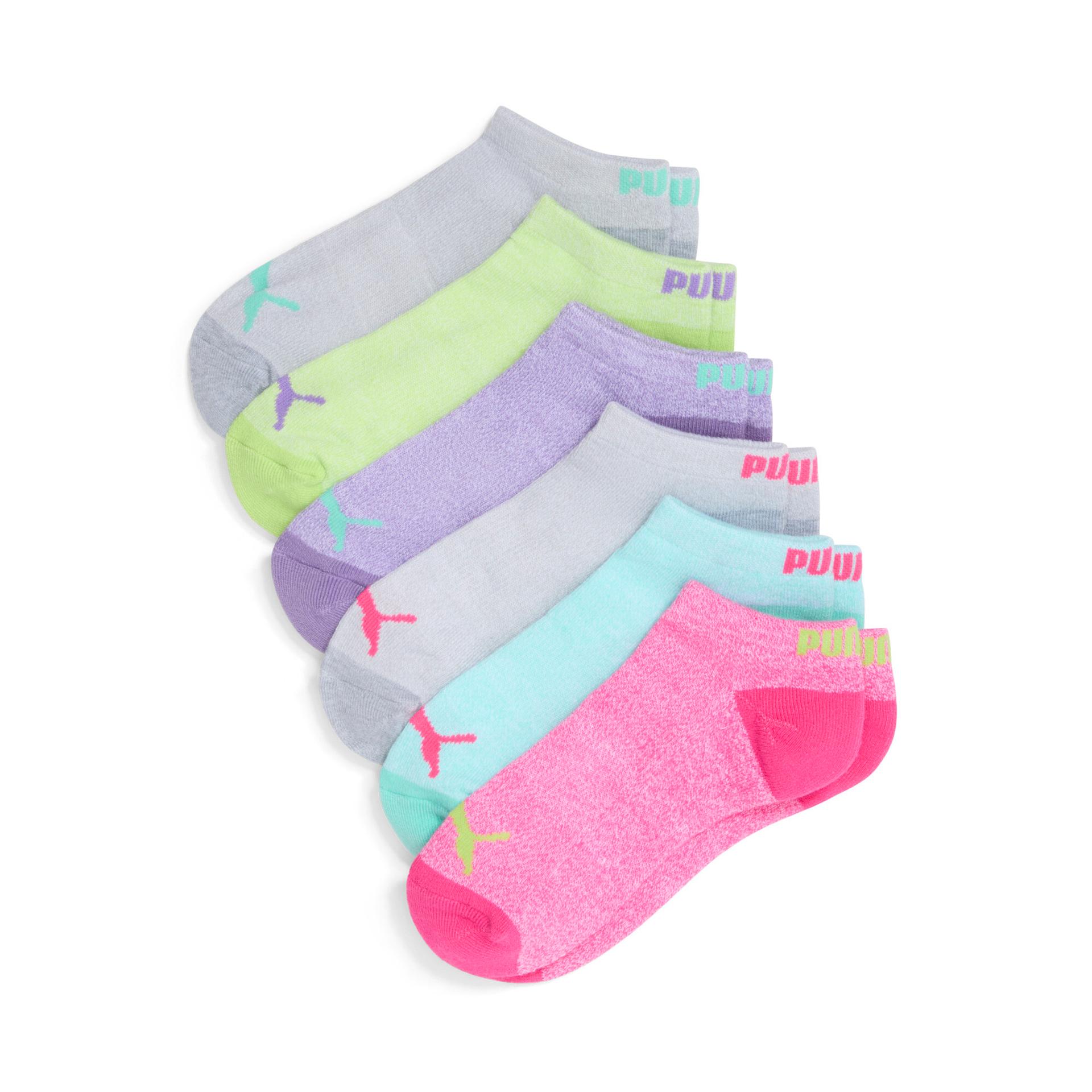 puma women's half-terry low cut socks (3 pairs) in blue, size 9-11