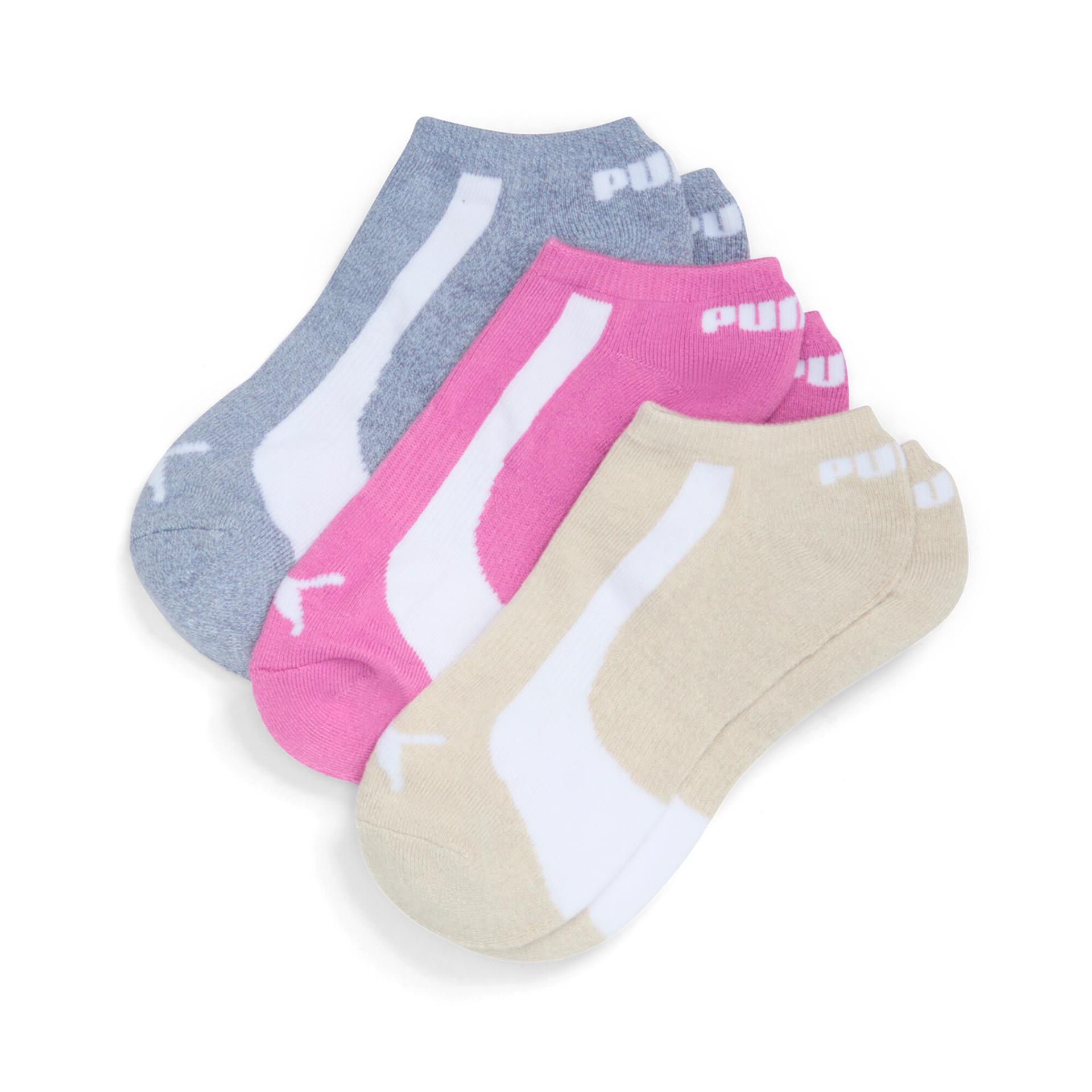 puma women's no show socks (3 pairs) in assorted colours, size 9-11