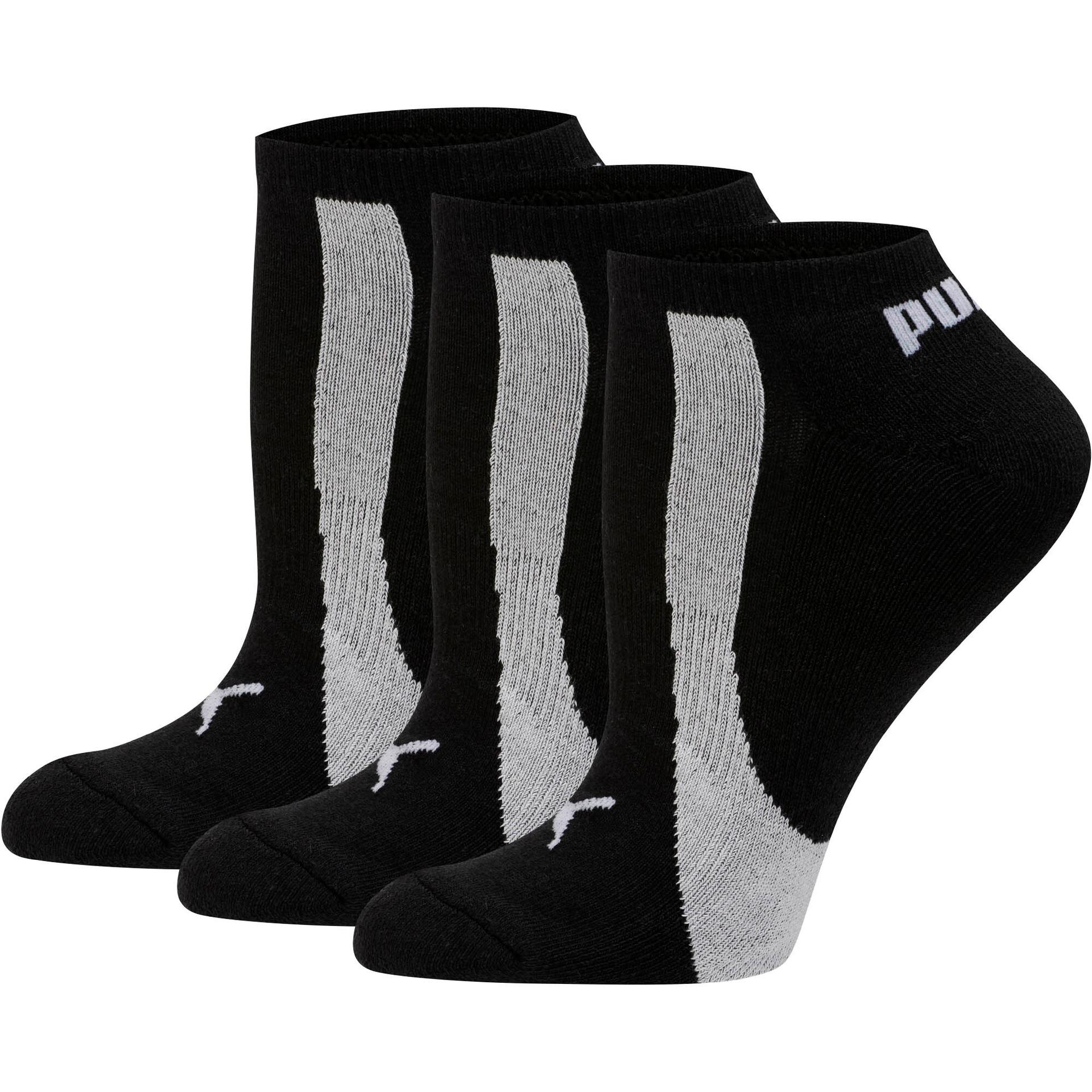 puma women's no show socks (3 pairs) in black, size 9-11