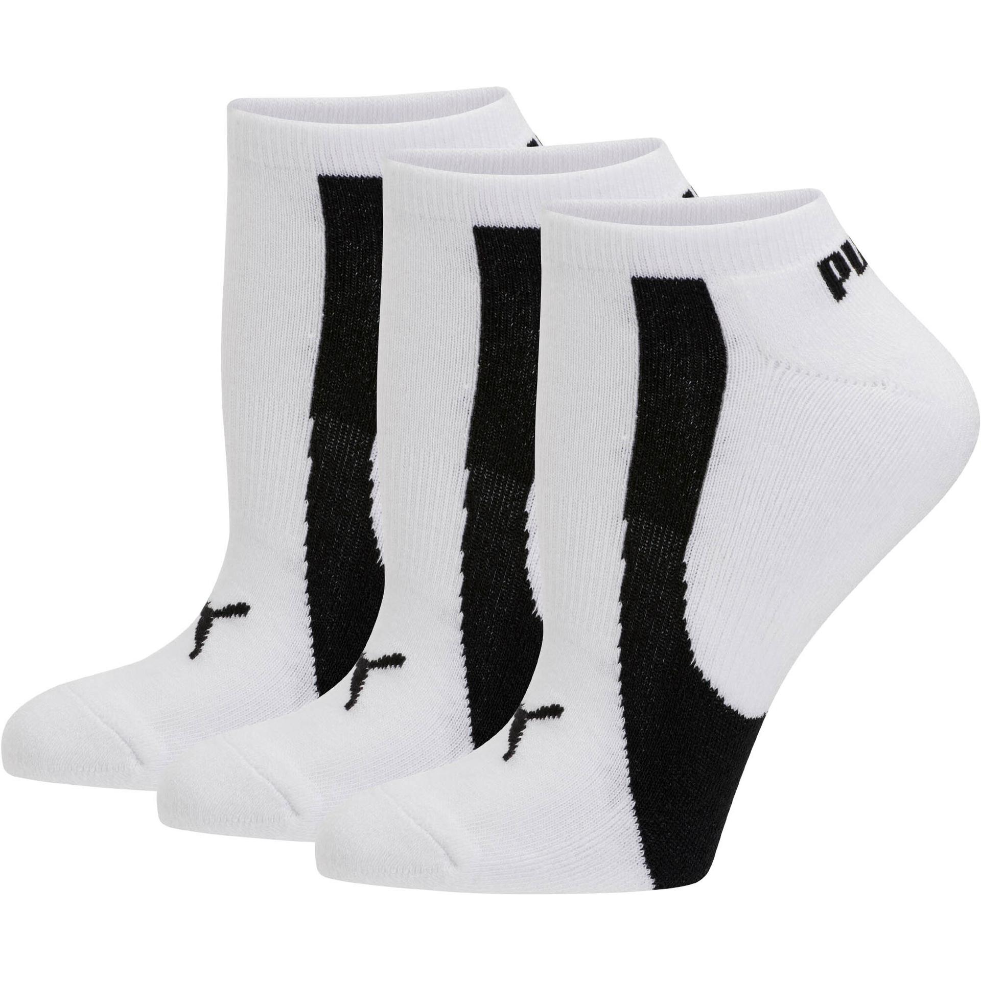 puma women's no show socks (3 pairs) in white, size 9-11