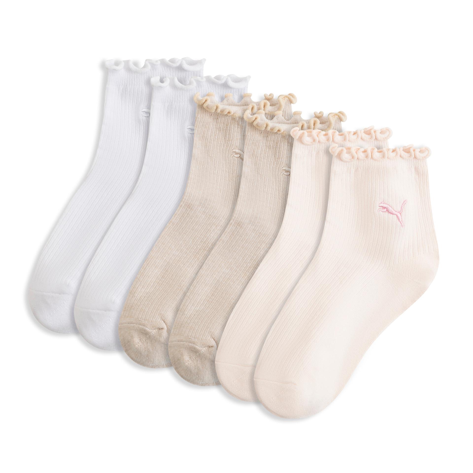 puma women's quarter crew socks (3 pairs) in pink, size 9-11